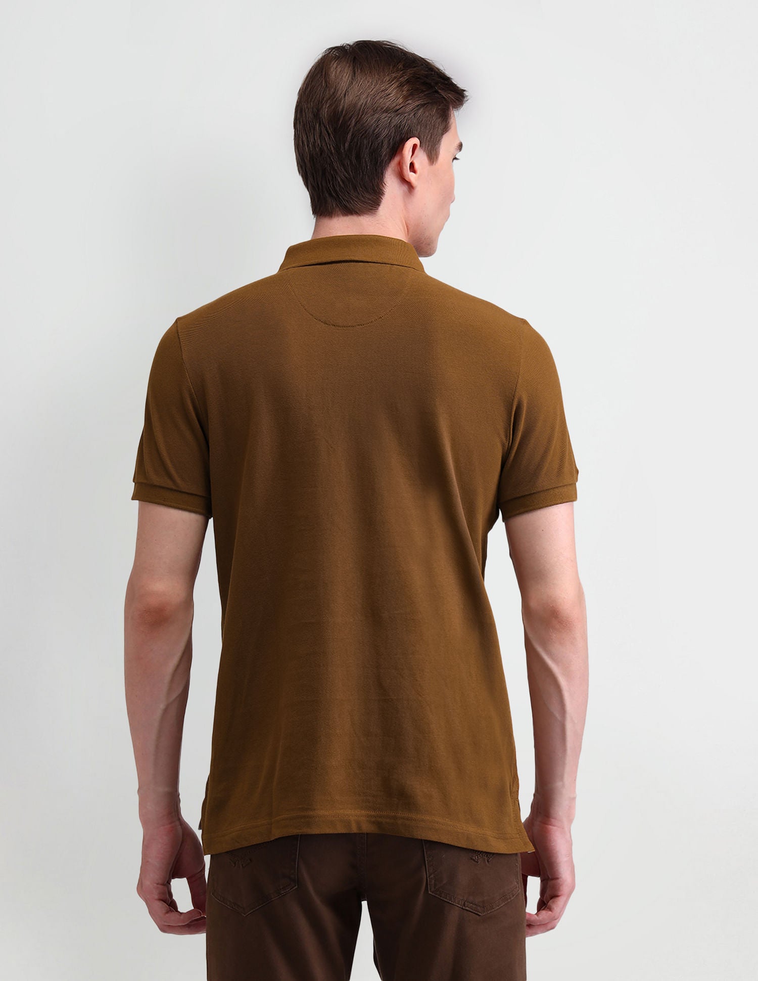 Solid Muscle Fit Polo Shirt Me. Brown - U.S. POLO ASSN. | Large