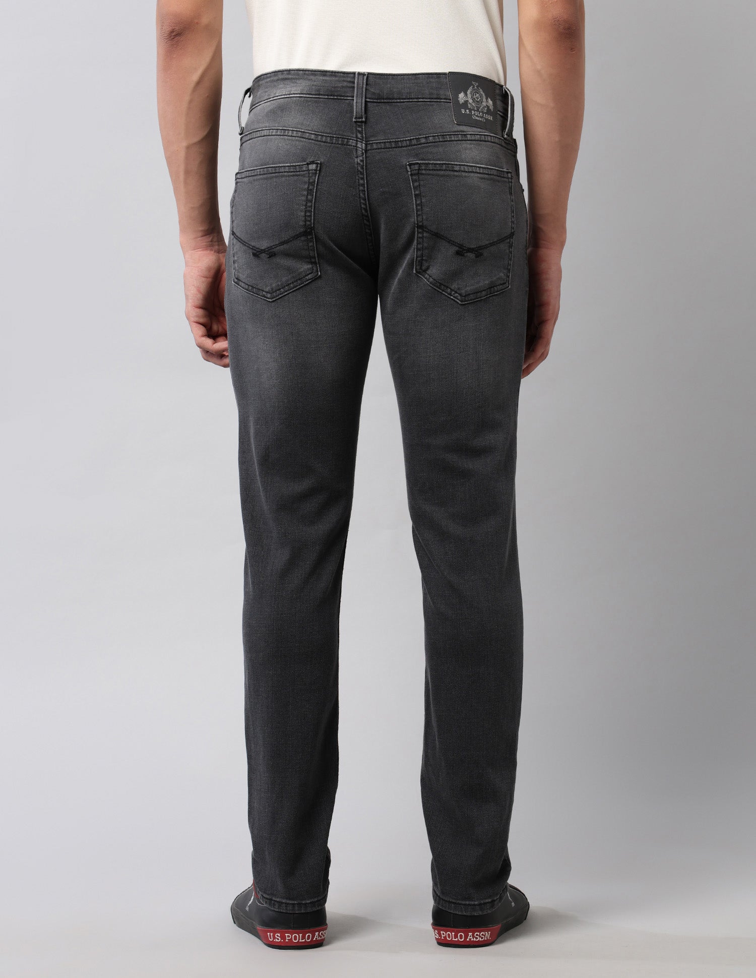 Brandon Slim Tapered Fit Black Jeans Dark Grey - U.S. POLO ASSN. | Large