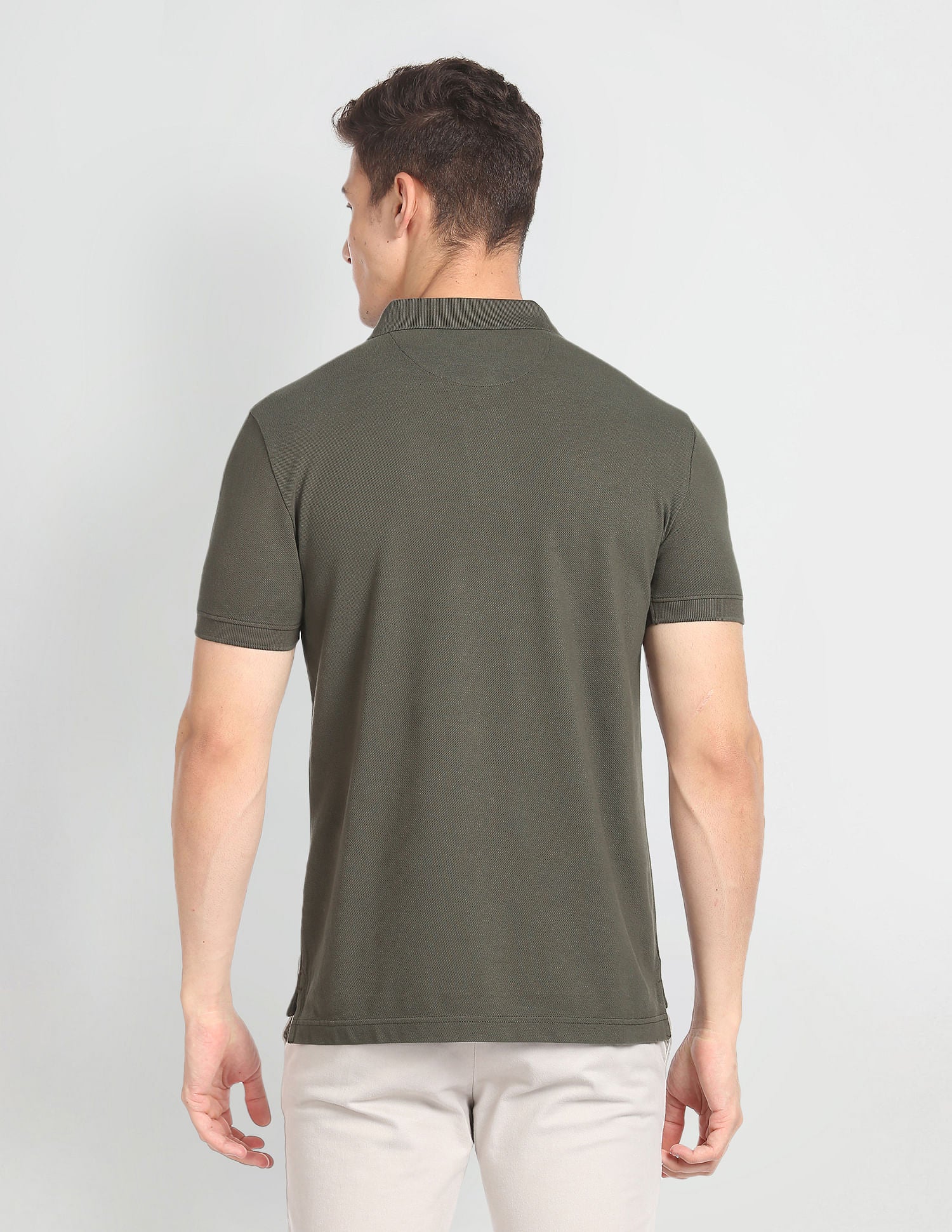 Vertical Stripe Cotton Polo Shirt Olive - U.S. POLO ASSN. | Large