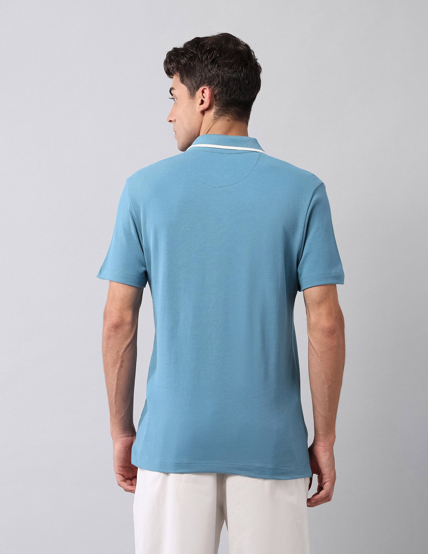 Solid Muscle Fit Polo Shirt Light Blue - U.S. Polo Assn. India | Large