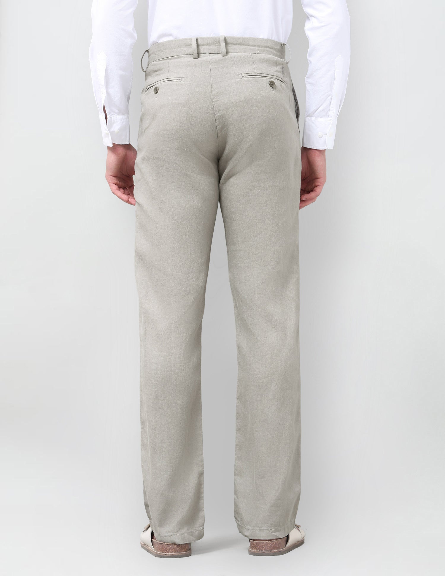 Riley Straight Fit Satin Trousers Sage - U.S. Polo Assn. India | Large