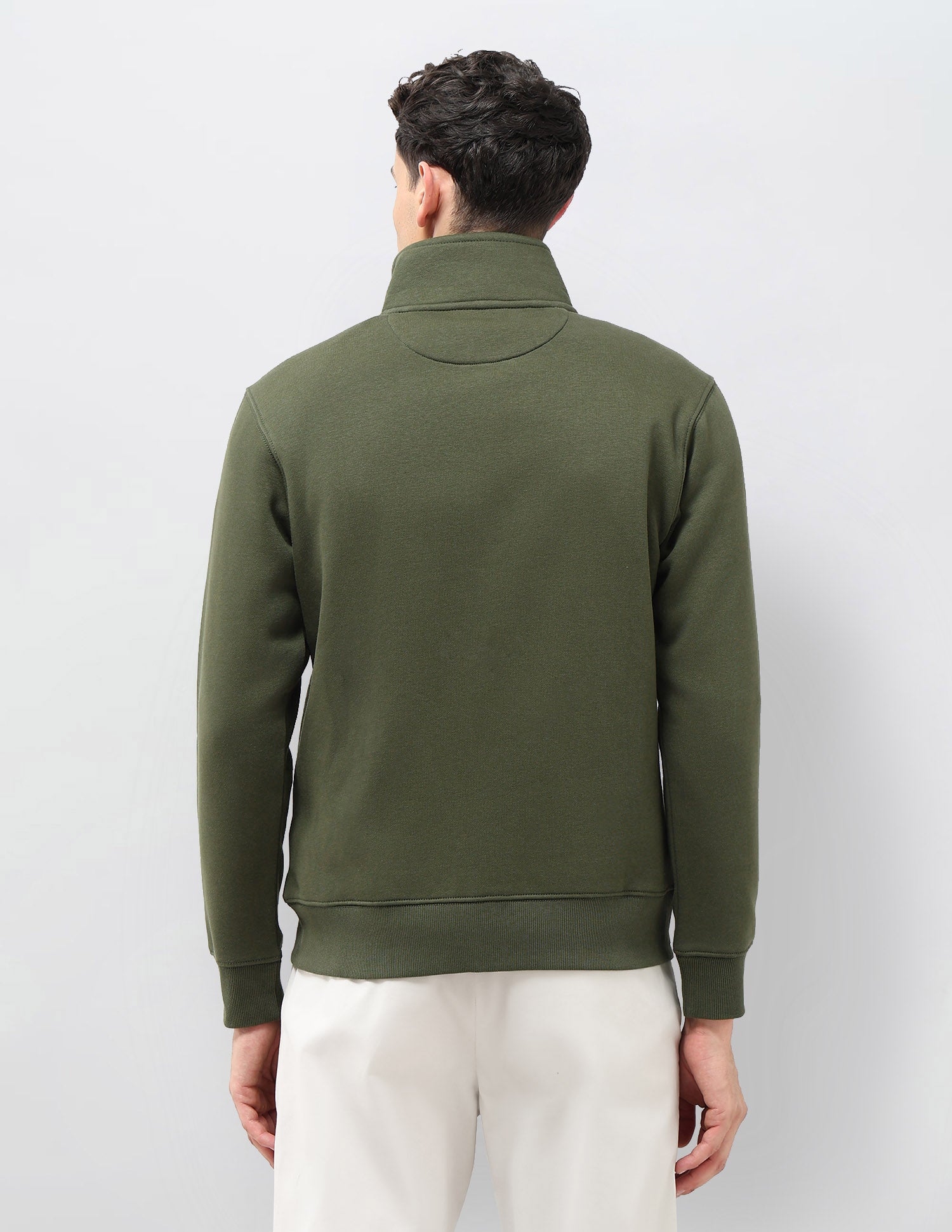 Solid Regular Fit Sweatshirt Olive - U.S. POLO ASSN. | Large