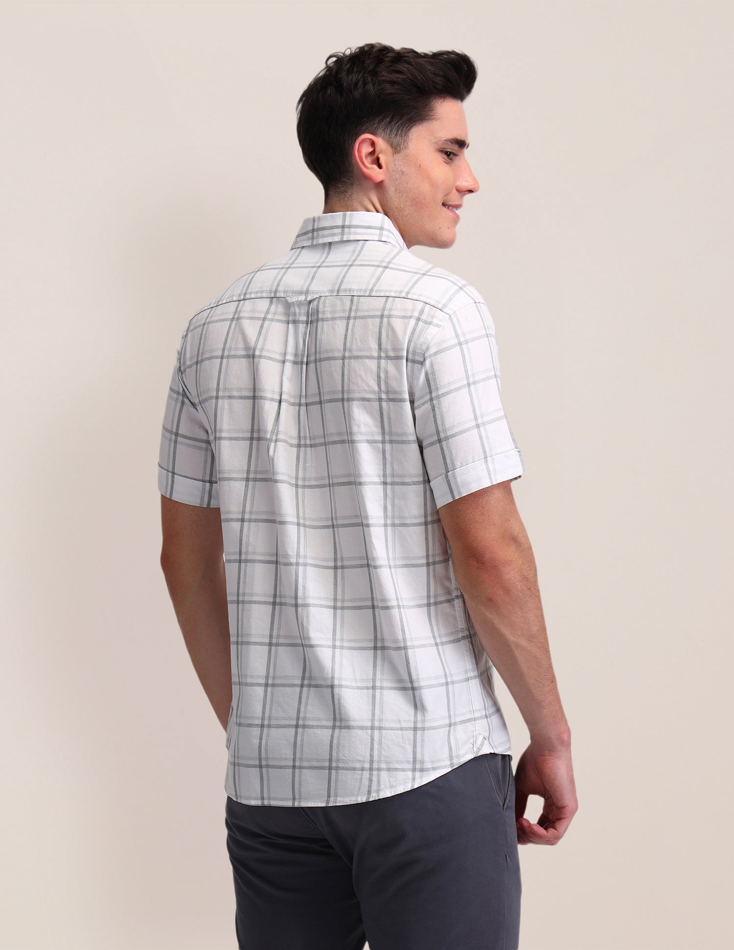 Dupplin Checked Tailored Fit Shirt White - U.S. Polo Assn. India | Large