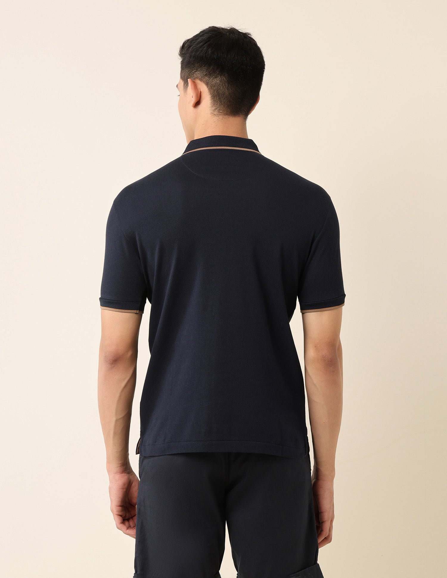 Textured Slim Fit Polo Shirt Navy - U.S. Polo Assn. India | Large