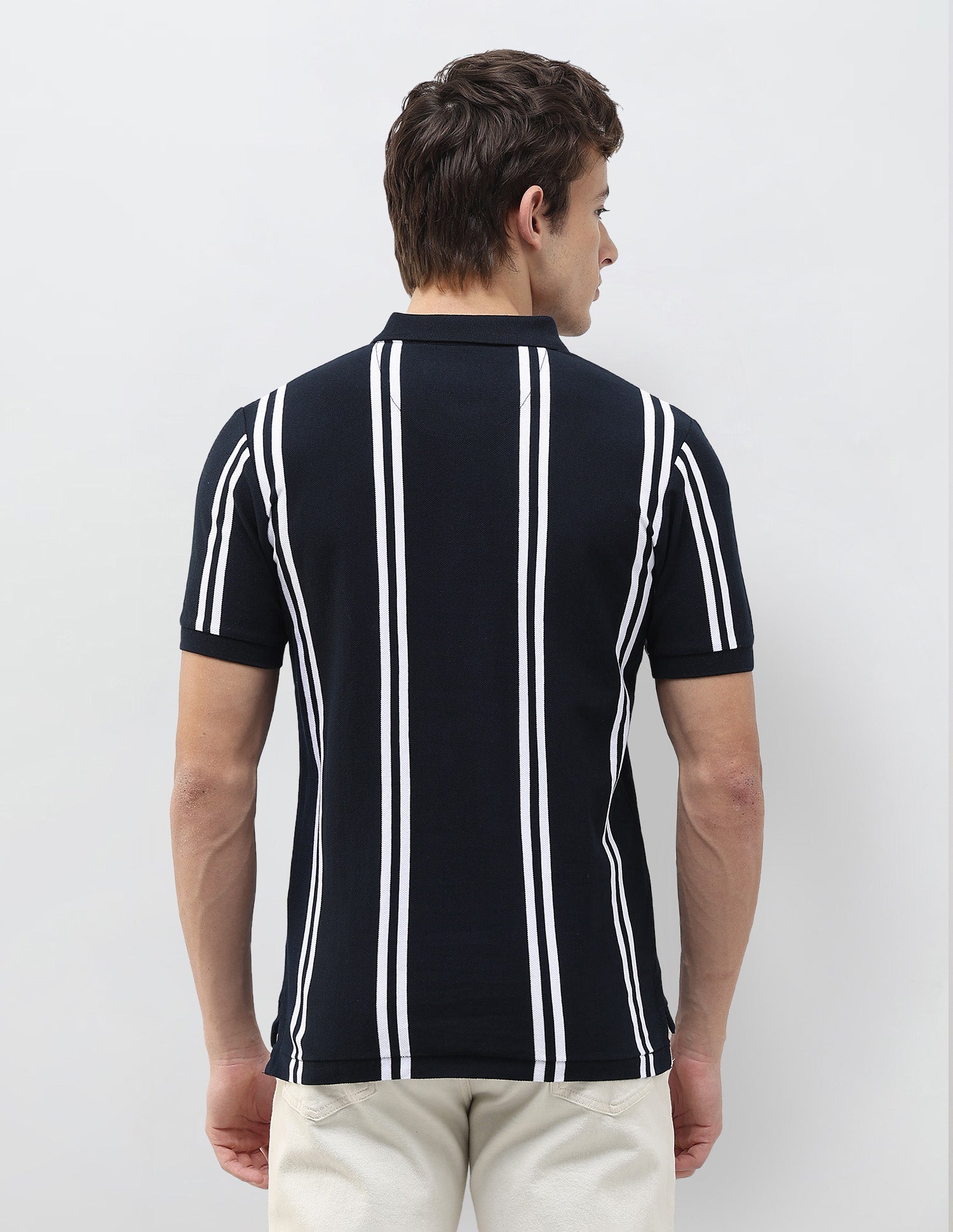 Vertical Striped Slim Fit Polo Shirt Navy - U.S. Polo Assn. India | Large