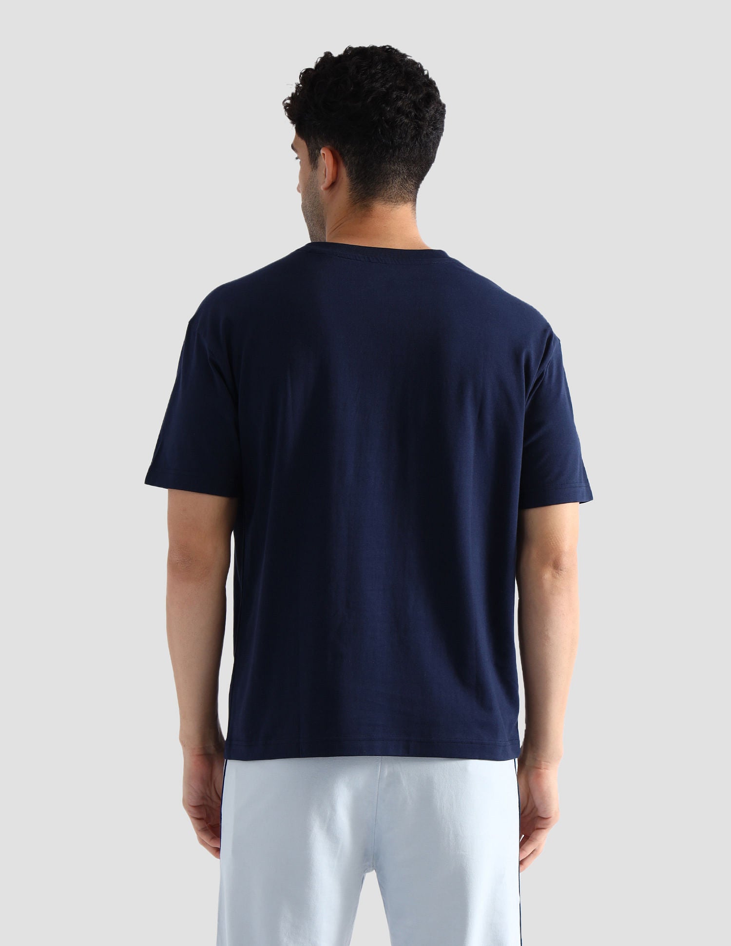 Pure Cotton Oversized OEE04 Lounge T-Shirt Navy - U.S. POLO ASSN. | Large