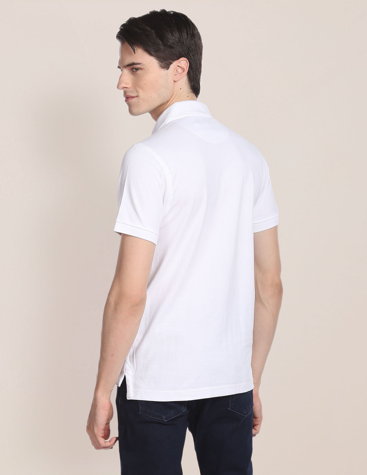 Compact Cotton Logo Polo Shirt White - U.S. Polo Assn. India | Large