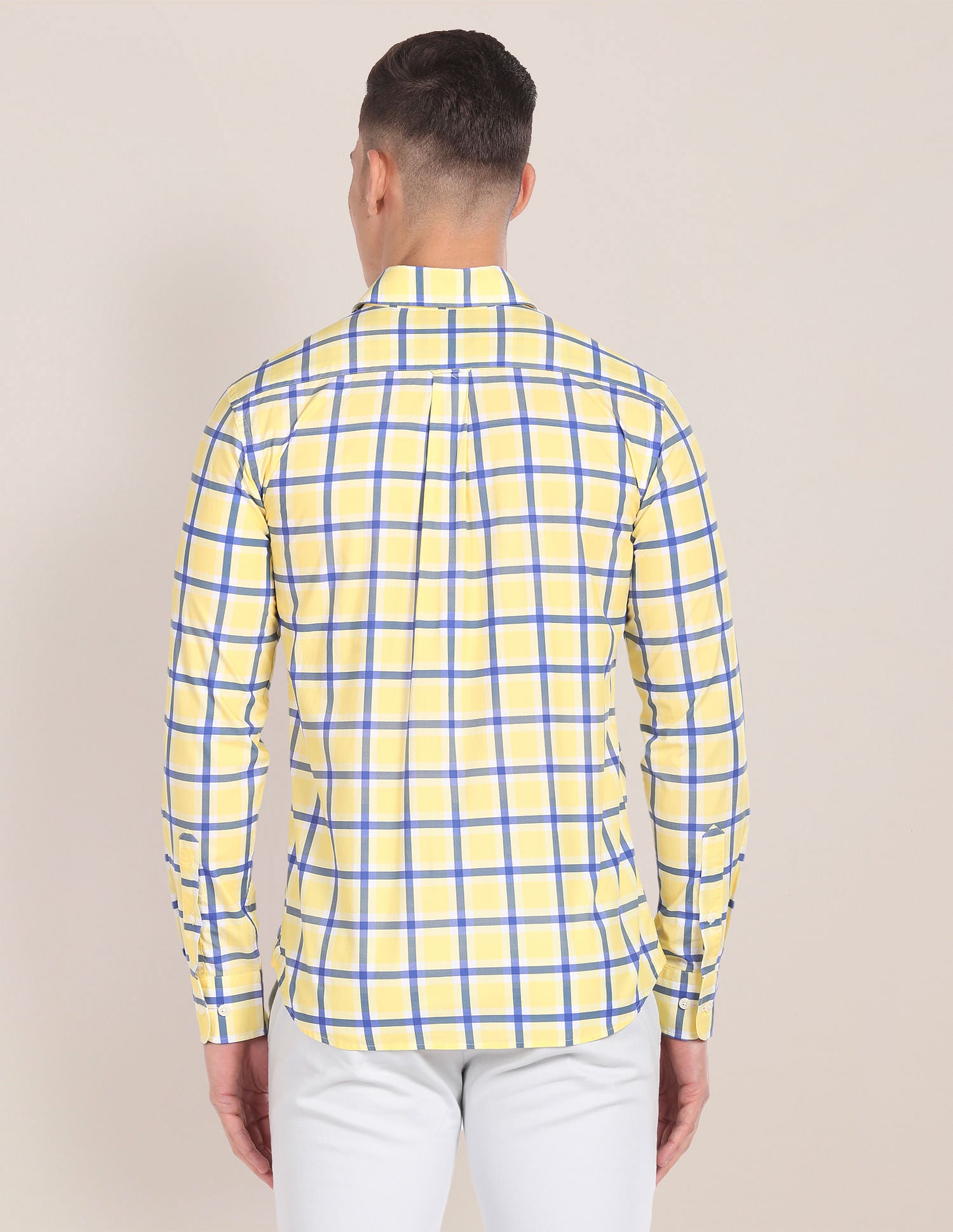 Tartan Check Tailored Regular Fit Shirt Yellow - U.S. Polo Assn. India | Large