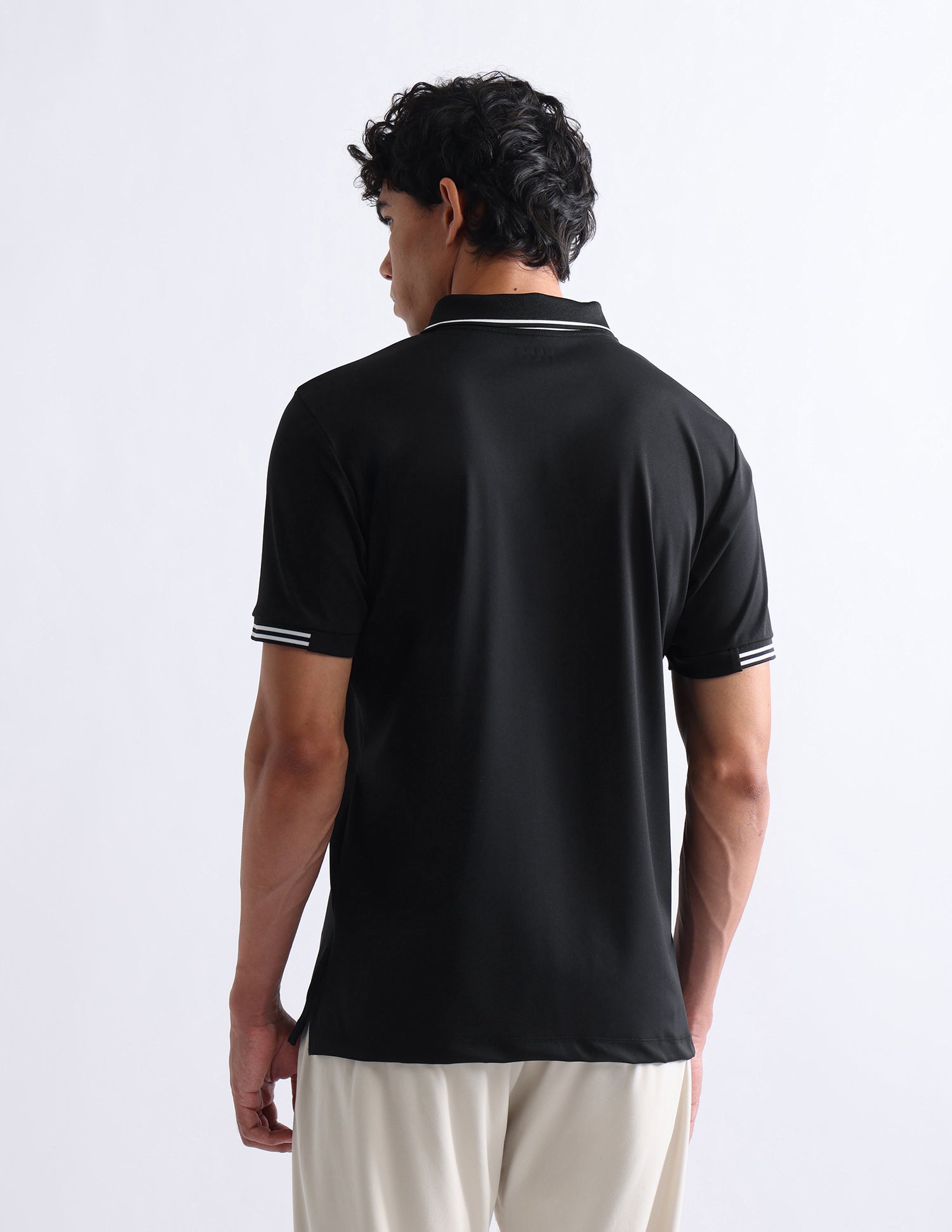 Solid Slim Fit Polo Shirt Black - U.S. Polo Assn. India | Large
