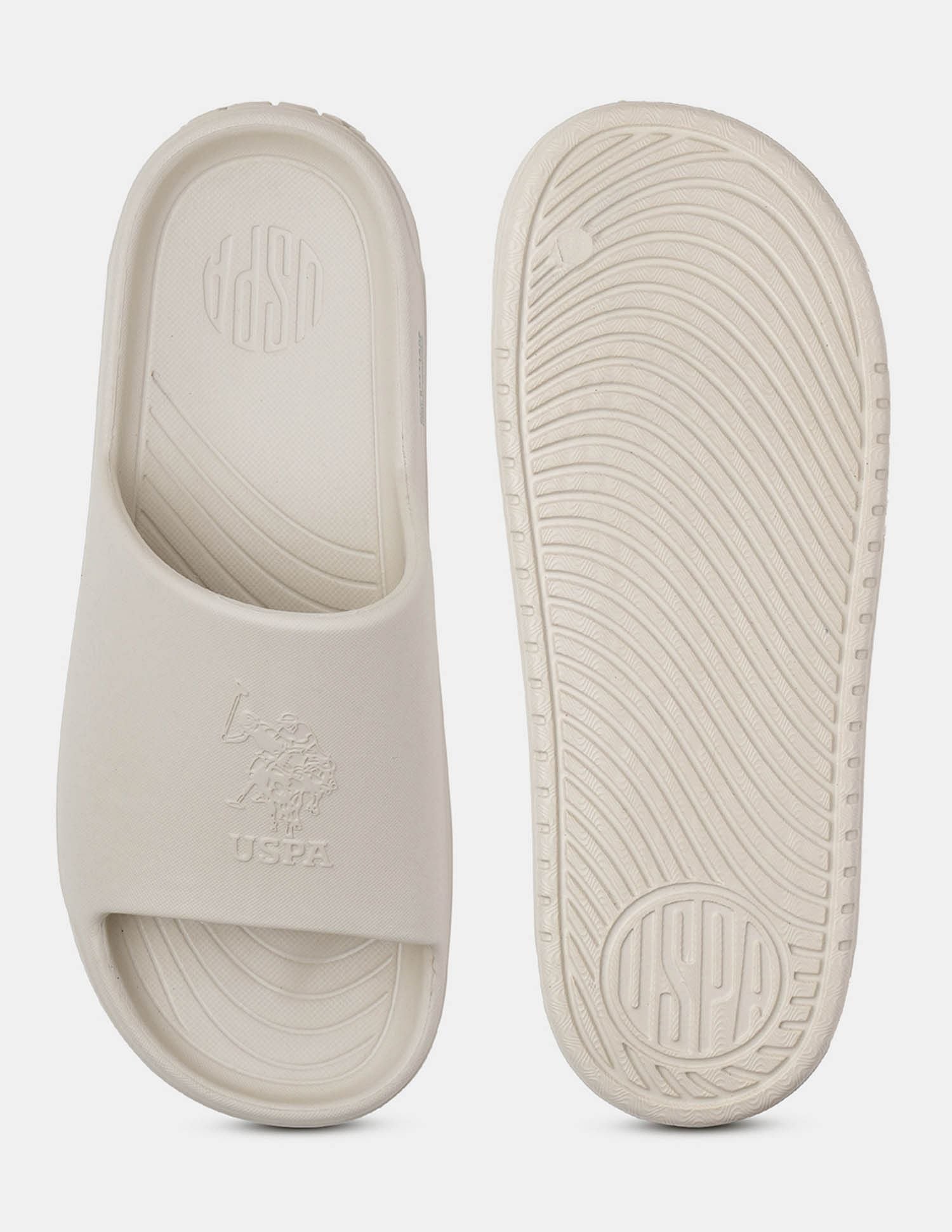 Men Palmer Open Toe Slippers Cream - U.S. POLO ASSN. | Large