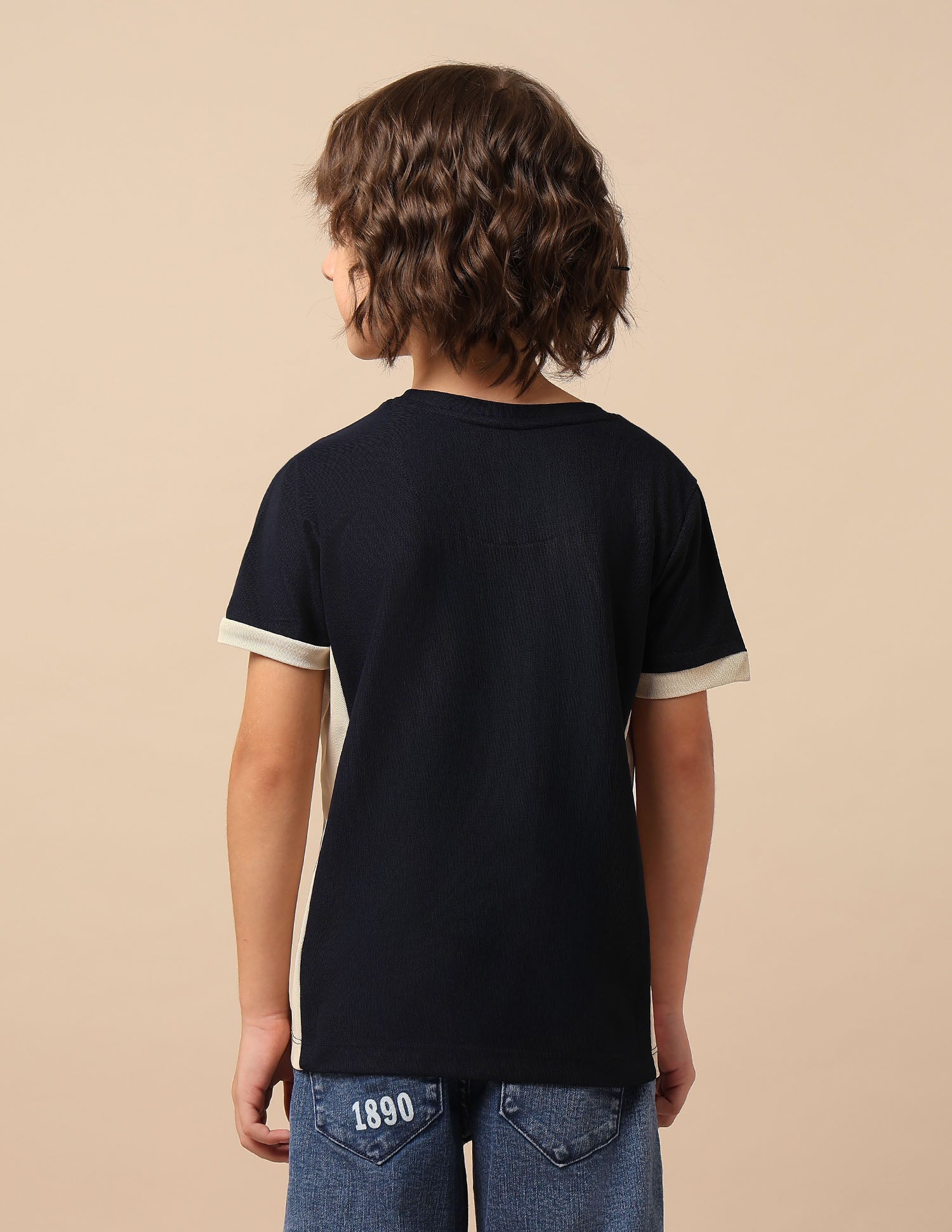 Boys Colourblocked Regular Fit T-Shirt Navy - U.S. POLO ASSN. | Large