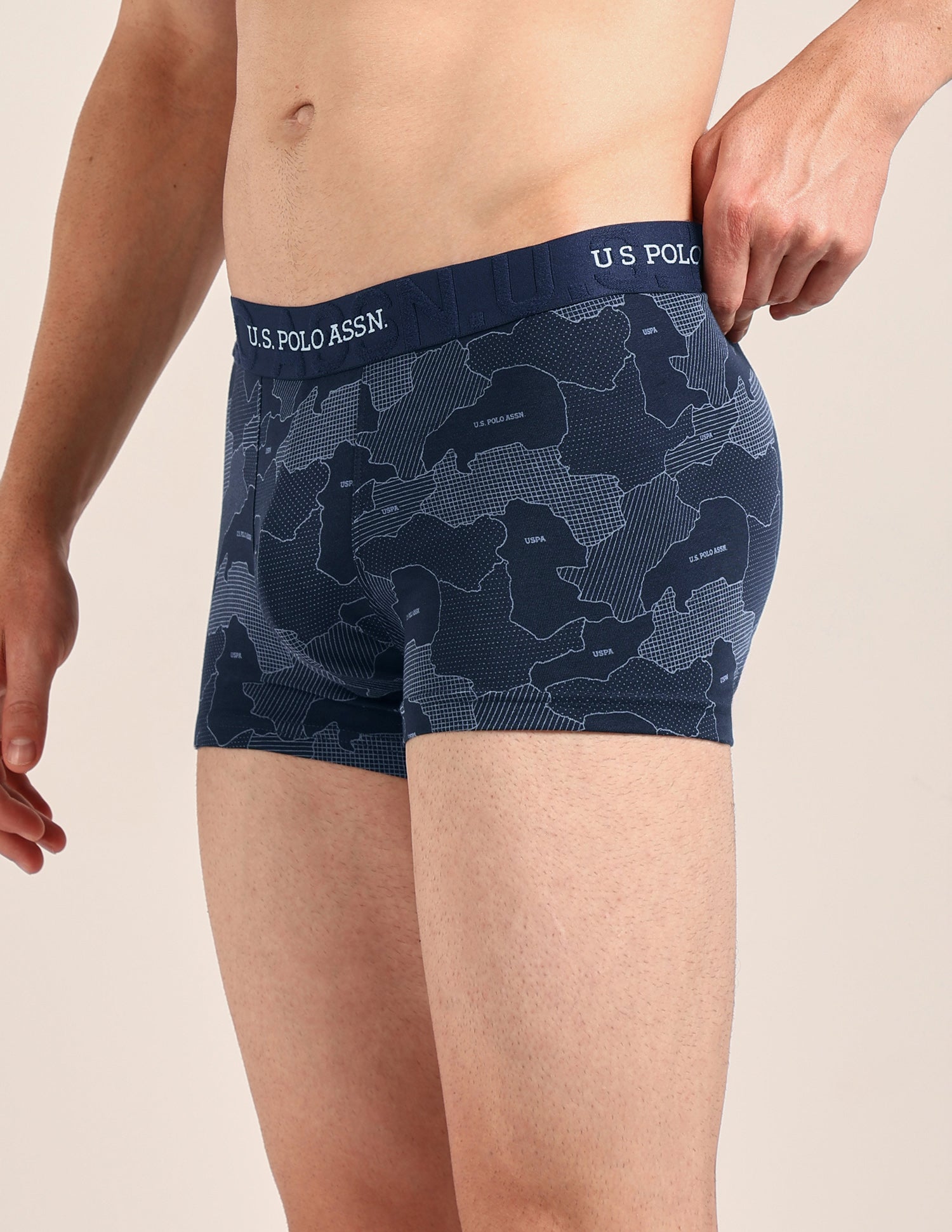 Printed Cotton Stretch Essential OET23 Trunk - Pack Of 2 Oceana/Bracken - U.S. Polo Assn. India | Large