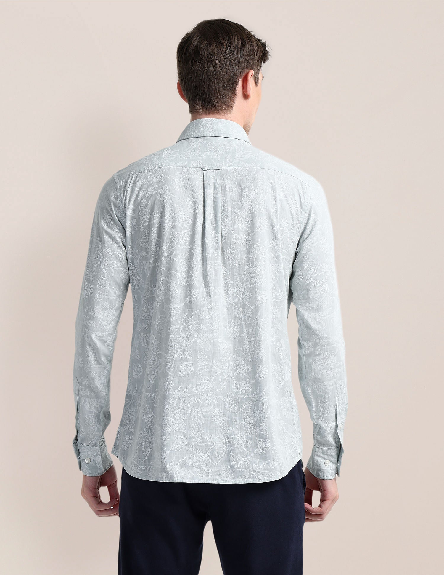 Cutaway Collar Premium Cotton Shirt Blue - U.S. Polo Assn. India | Large