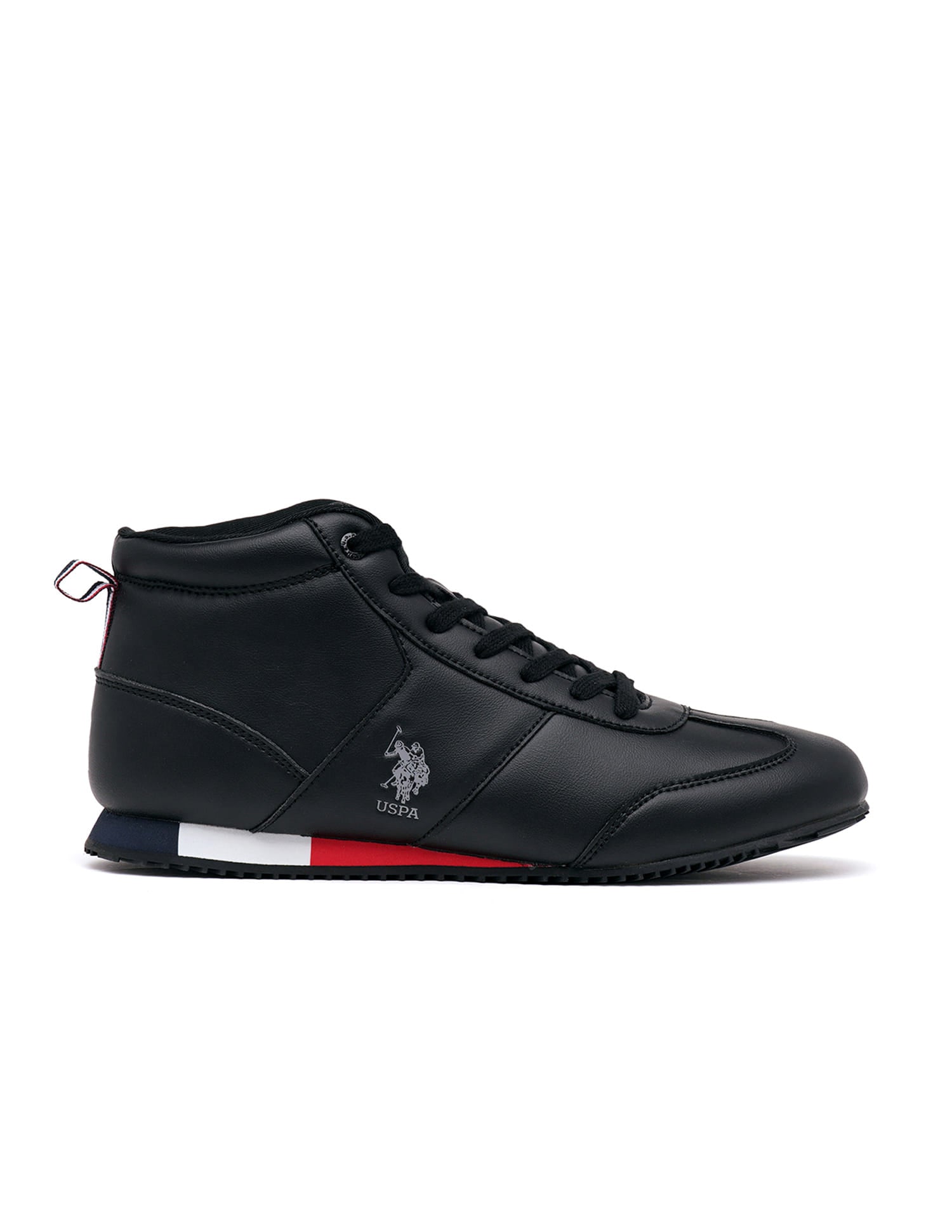 Men Rentso Black Retro Mid Top  Sneakers Black - U.S. Polo Assn. India | Large