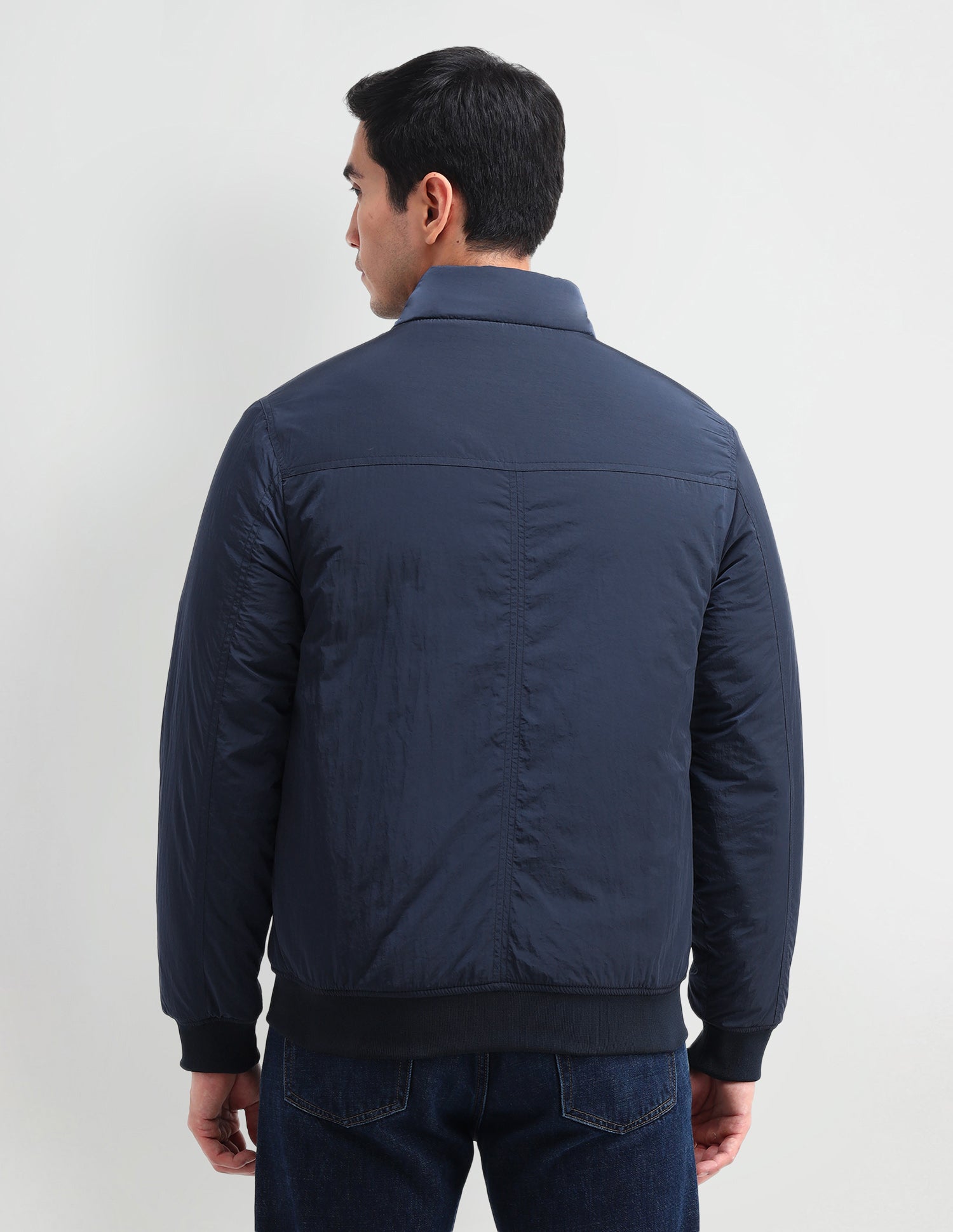 Solid Regular Fit Jacket Navy - U.S. Polo Assn. India | Large