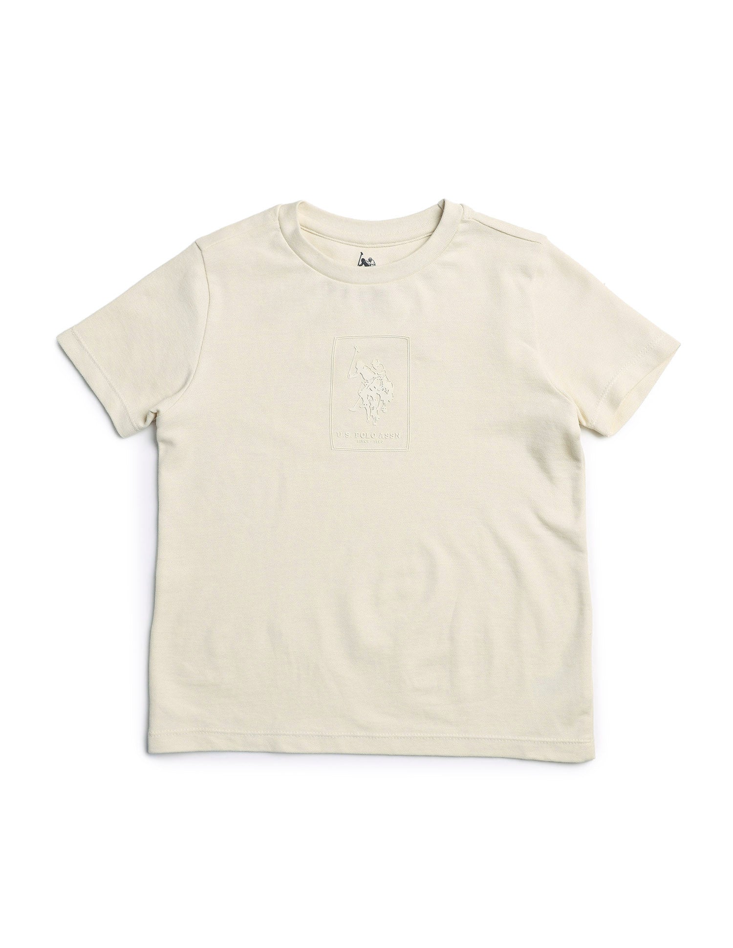 Boys Solid Regular Fit T-Shirt Beige - U.S. POLO ASSN. | Large