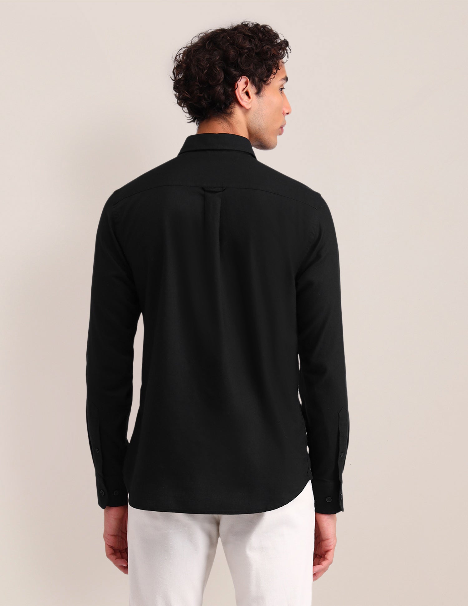 Solid Cotton Shirt Black - U.S. POLO ASSN. | Large