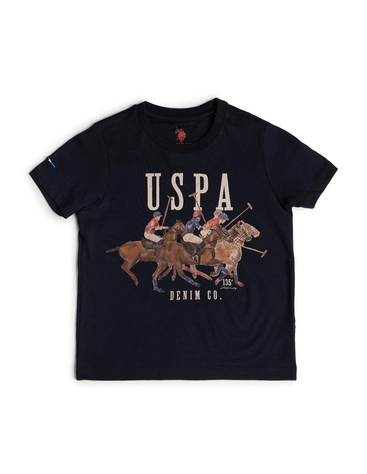 Boys Brand Printed Regular Fit T-Shirt Navy - U.S. POLO ASSN. | Large
