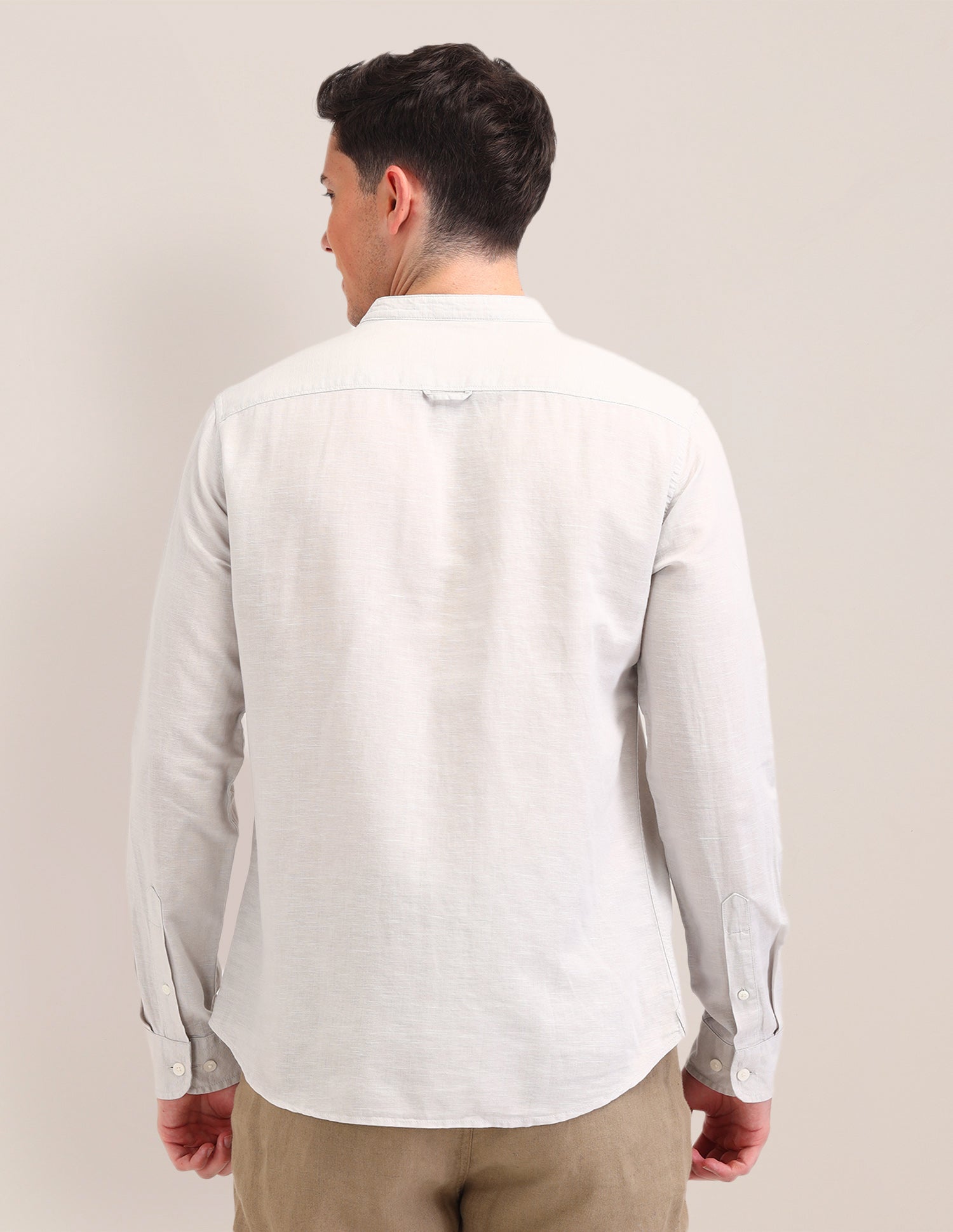 Tailored Fit Twill Shirt Ecru - U.S. Polo Assn. India | Large