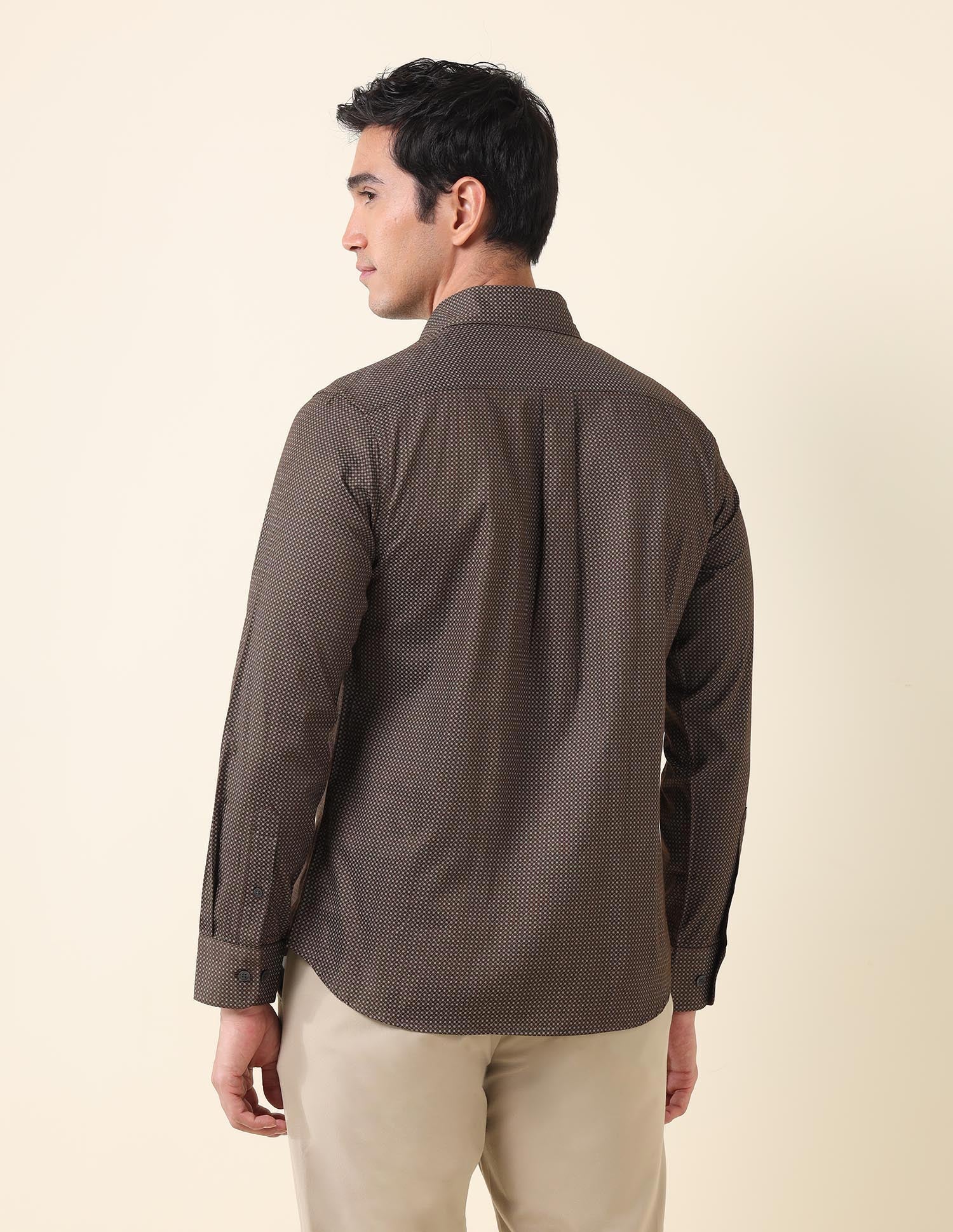 Geometric Printed Pure Cotton Shirt Brown - U.S. Polo Assn. India | Large