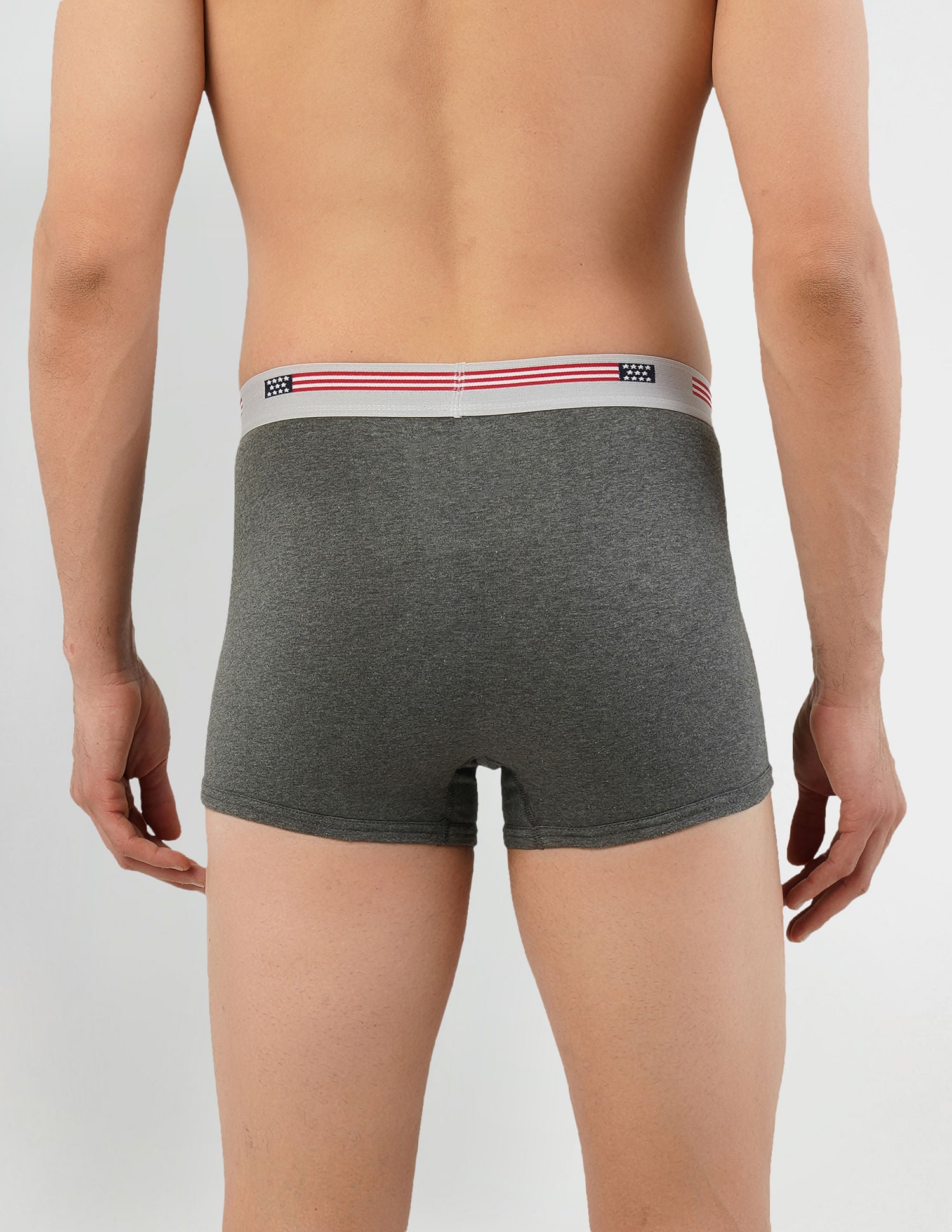 Numeric Print Cotton Spandex I015 Trunks - Pack Of 1 Charcoal - U.S. POLO ASSN. | Large