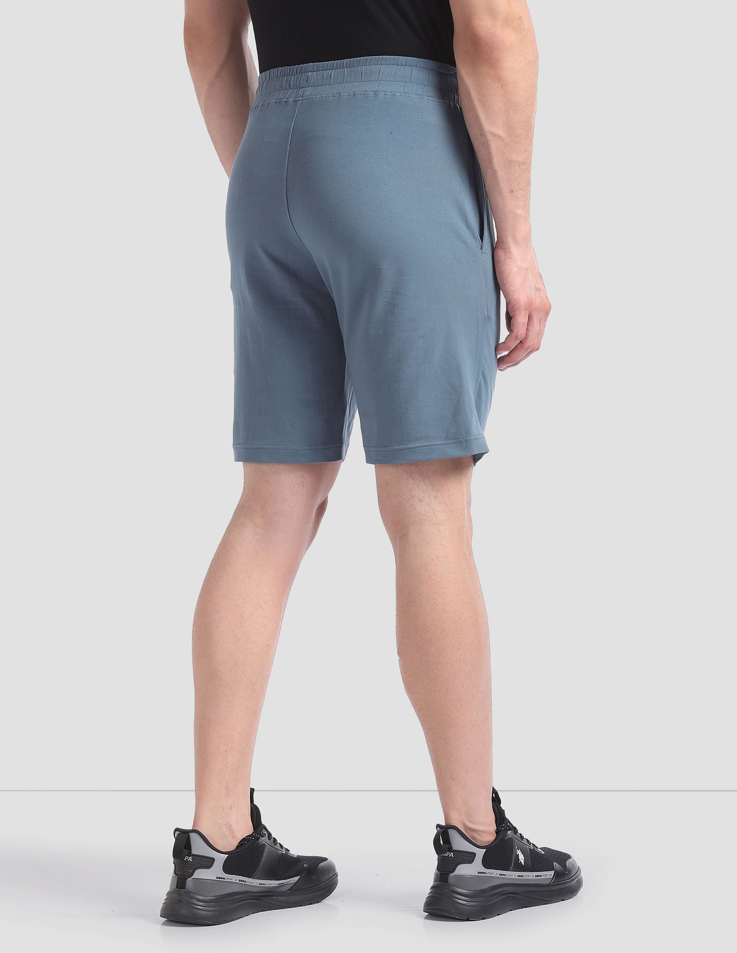 Cotton Stretch OES01 Lounge Shorts - Pack Of 1 Steel Grey - U.S. POLO ASSN. | Large