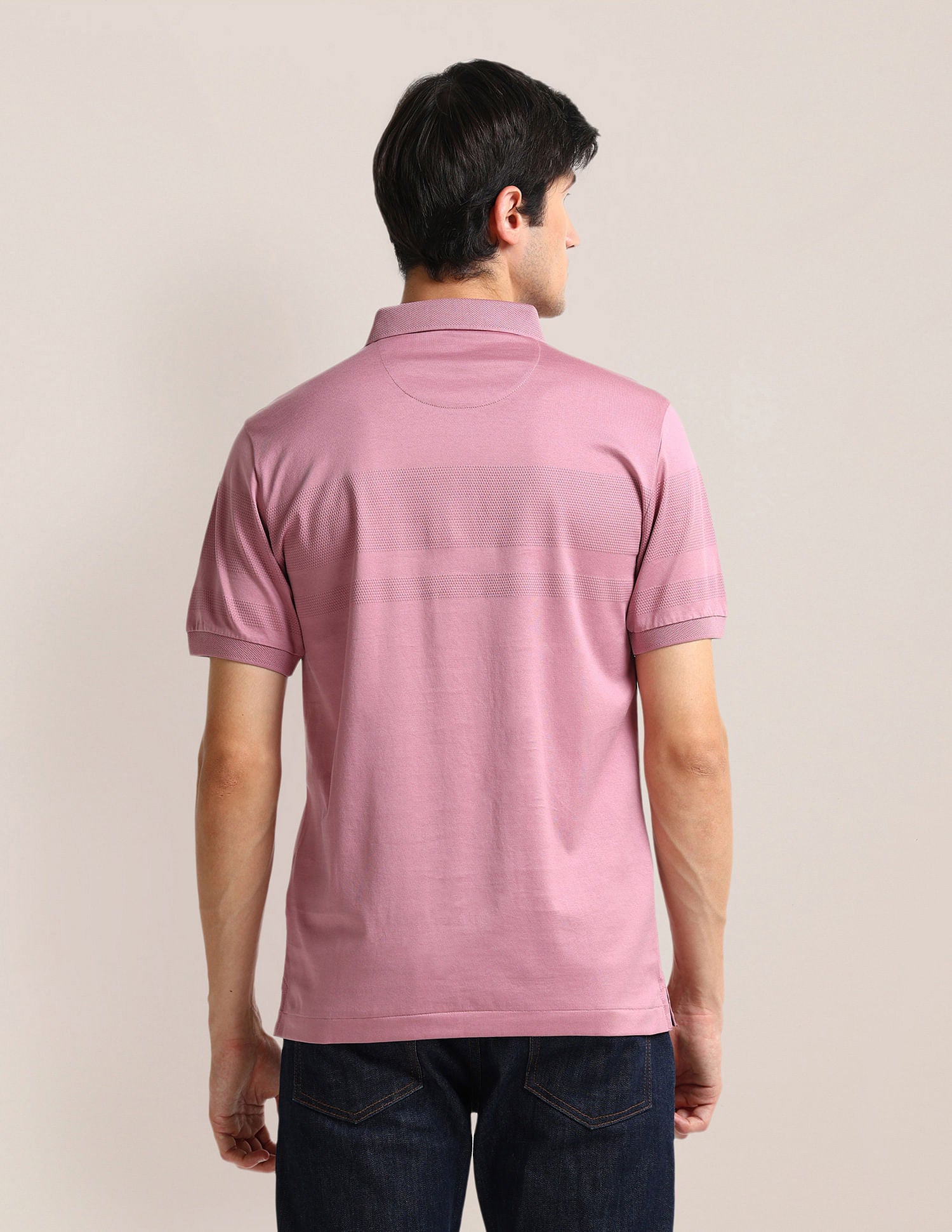 Slim Fit Horizontal Stripe Polo Shirt Light Pink - U.S. Polo Assn. India | Large