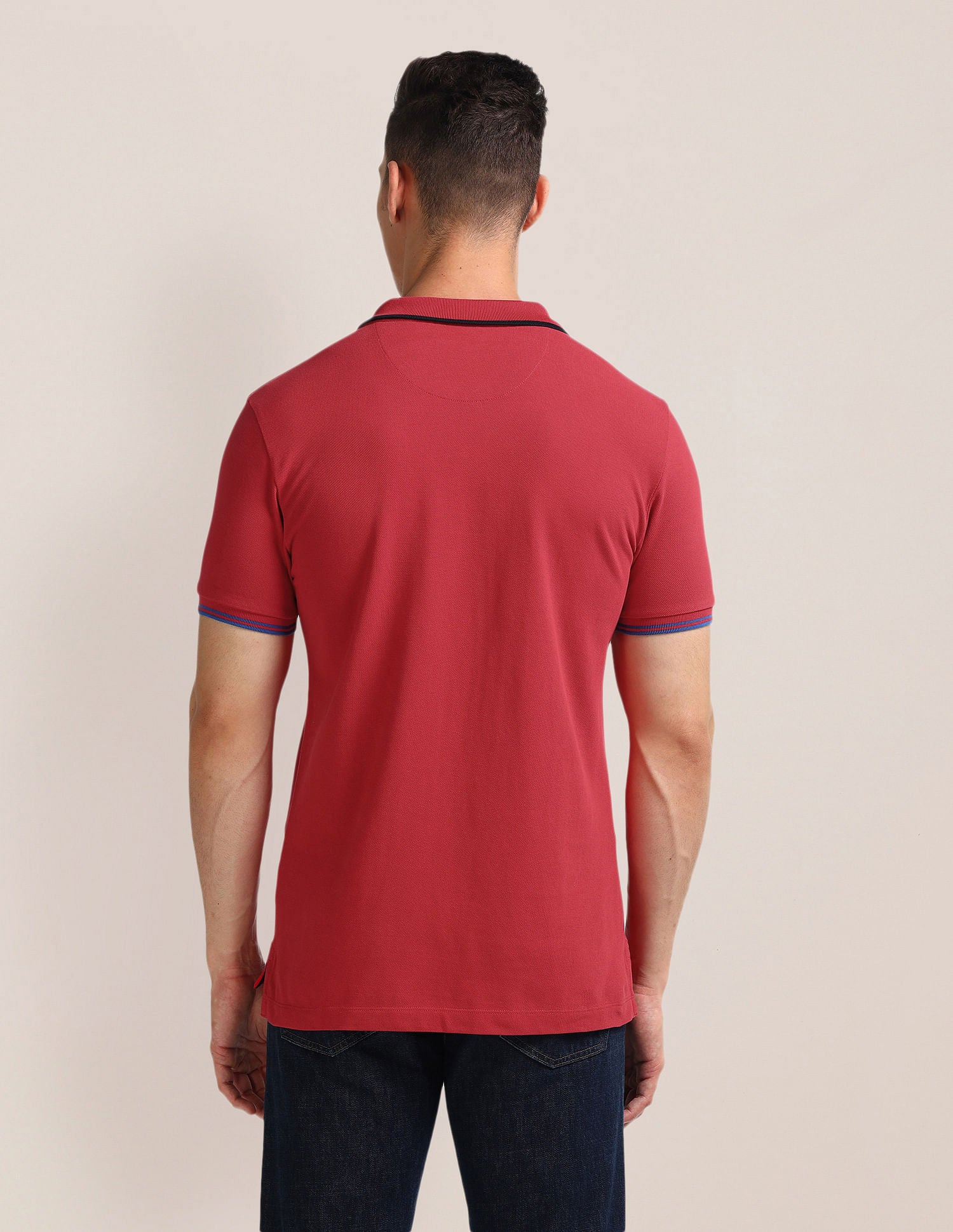 Solid Slim Fit Polo Shirt Red - U.S. Polo Assn. India | Large