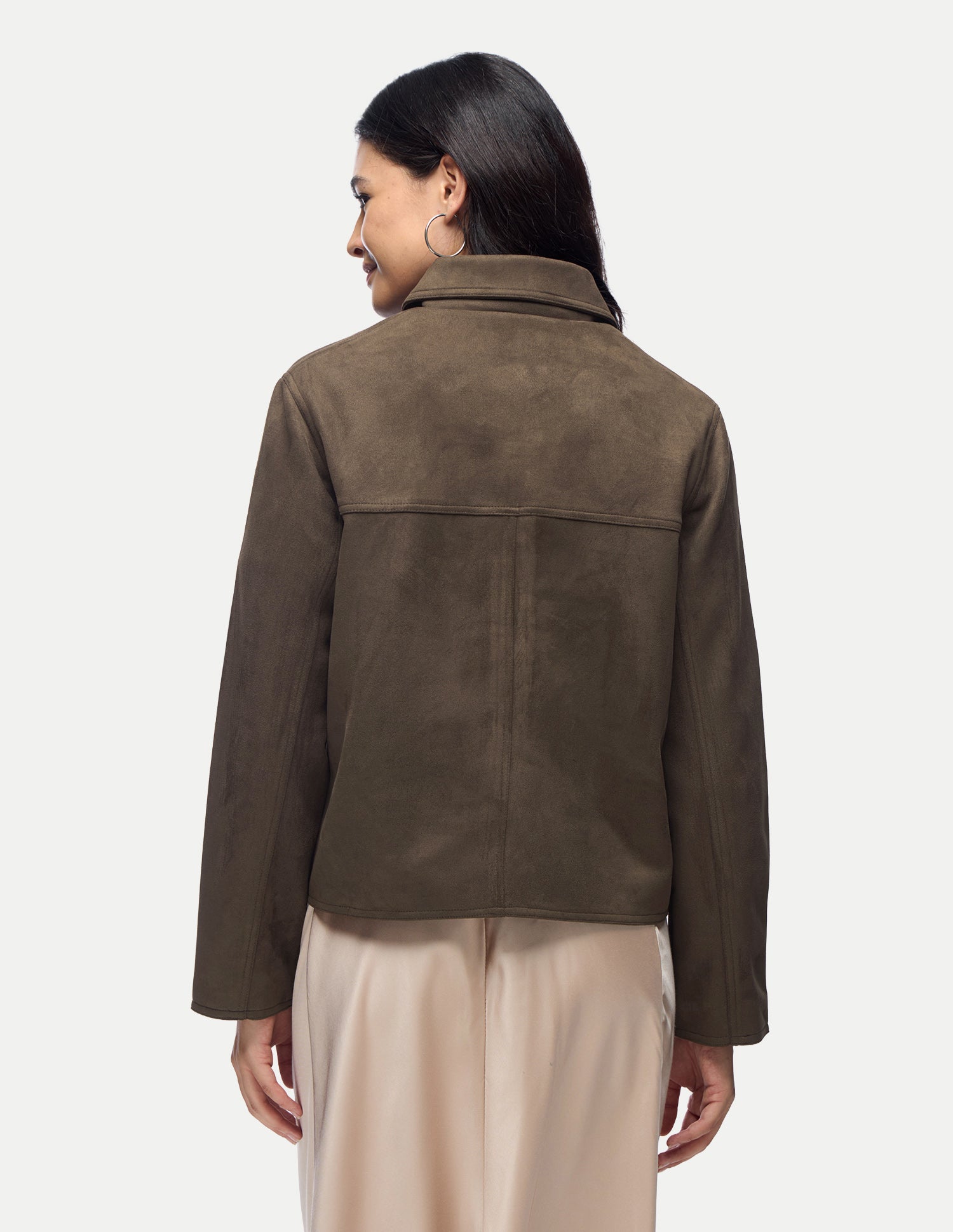 Solid Suede Jacket Brown - U.S. Polo Assn. India | Large