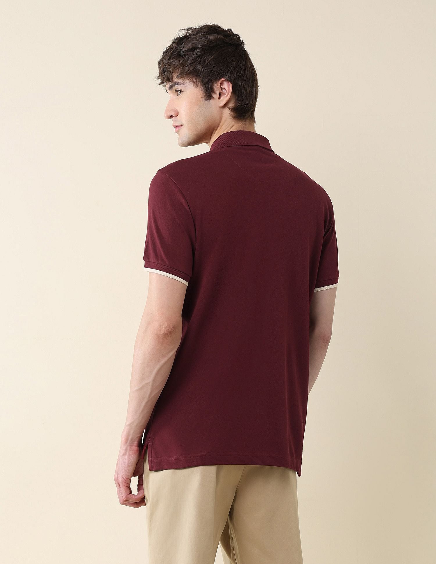 Slim Fit Brand Embroidered Polo Shirt Wine - U.S. Polo Assn. India | Large