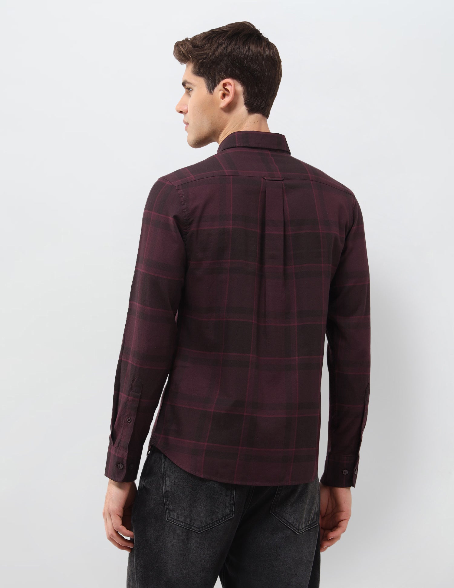 Tartan Checked Regular Fit Shirt Maroon - U.S. Polo Assn. India | Large