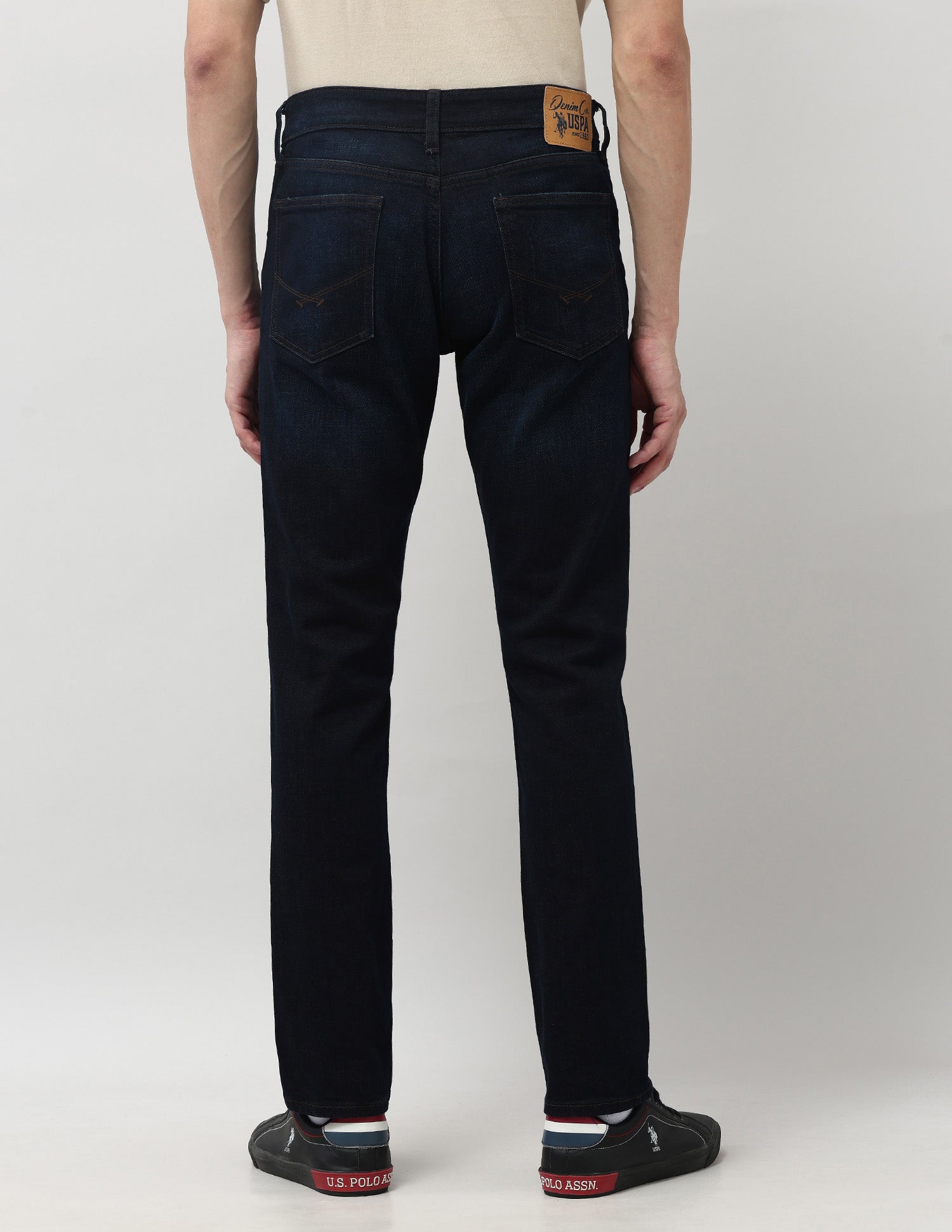 Brandon Slim Tapered Fit Blue Jeans Dark Wash - U.S. POLO ASSN. | Large