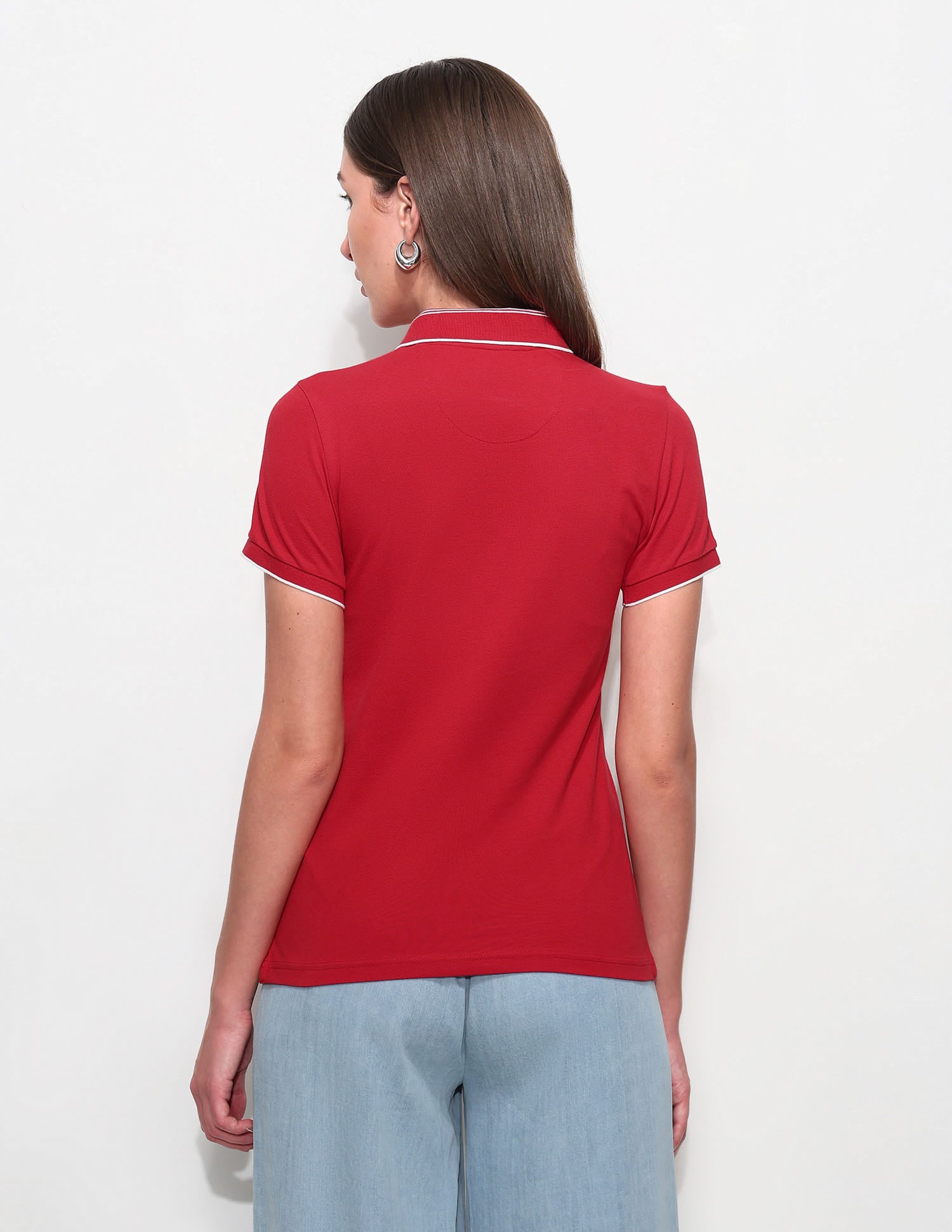 Regular Fit Solid Polo Shirt Red - U.S. Polo Assn. India | Large