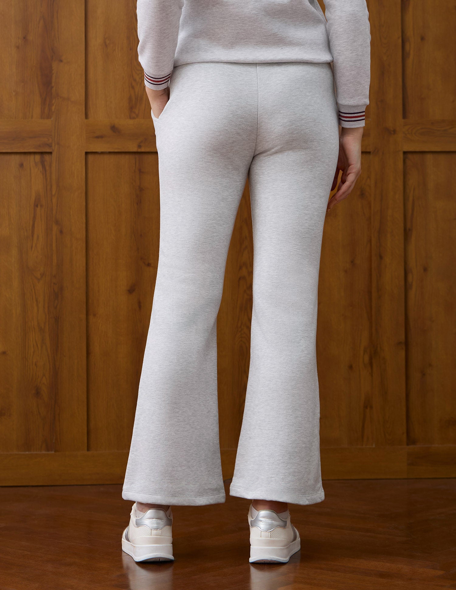 Solid Flared Fit Trousers Grey - U.S. POLO ASSN. | Large