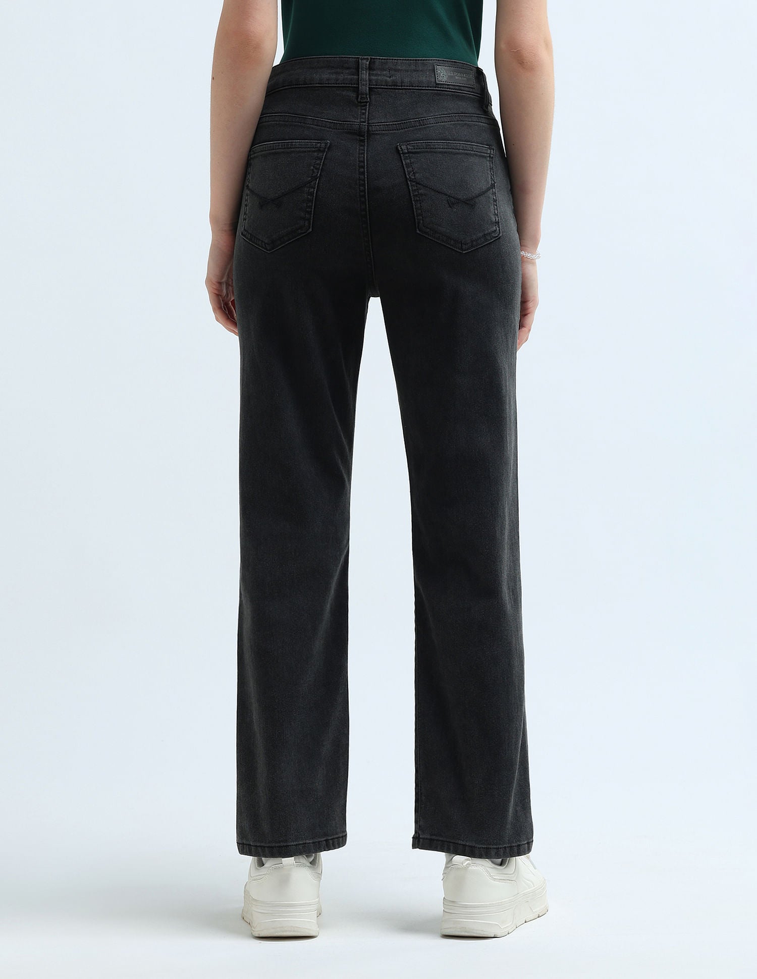 High Rise Straight Fit Jeans Dark Grey - U.S. Polo Assn. India | Large