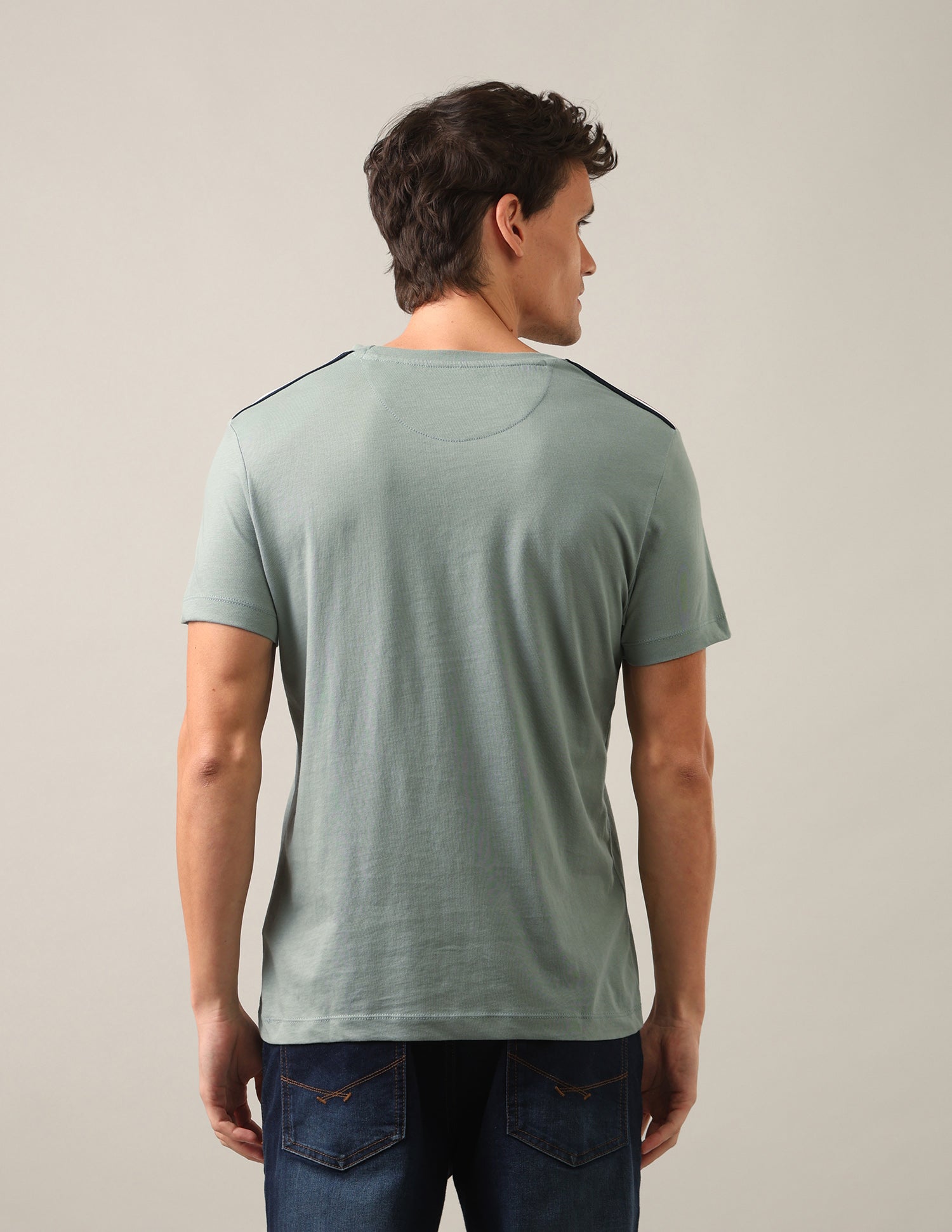 Solid Regular Fit T-Shirt Light Green - U.S. Polo Assn. India | Large