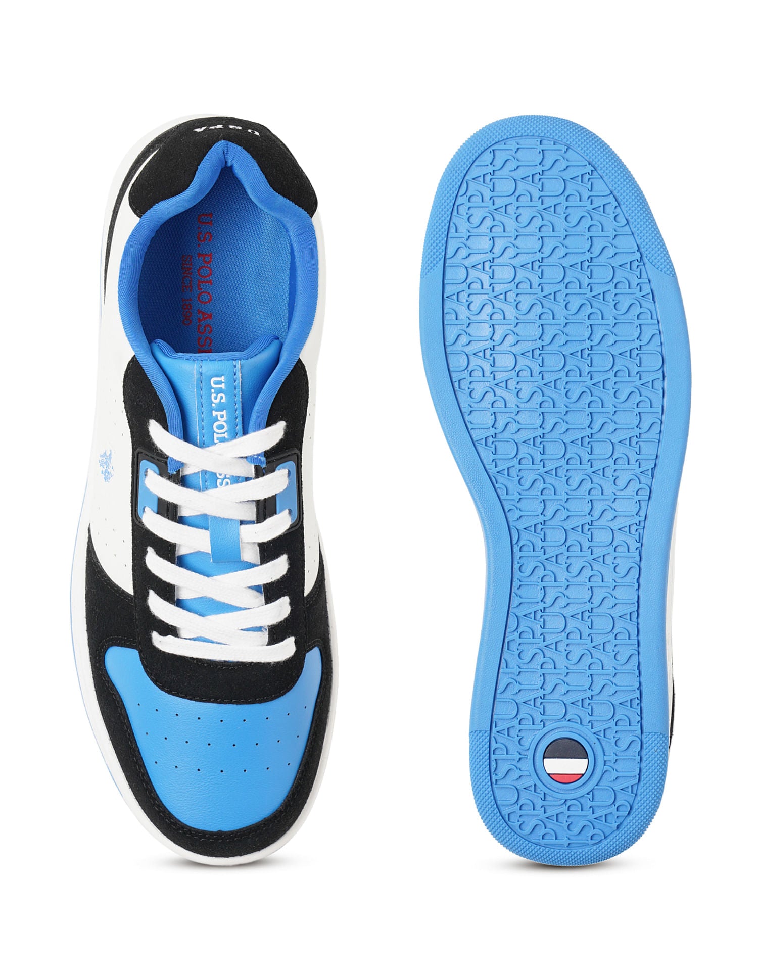 Men Oakley Blue Retro Court Sneakers Blue - U.S. POLO ASSN. | Large