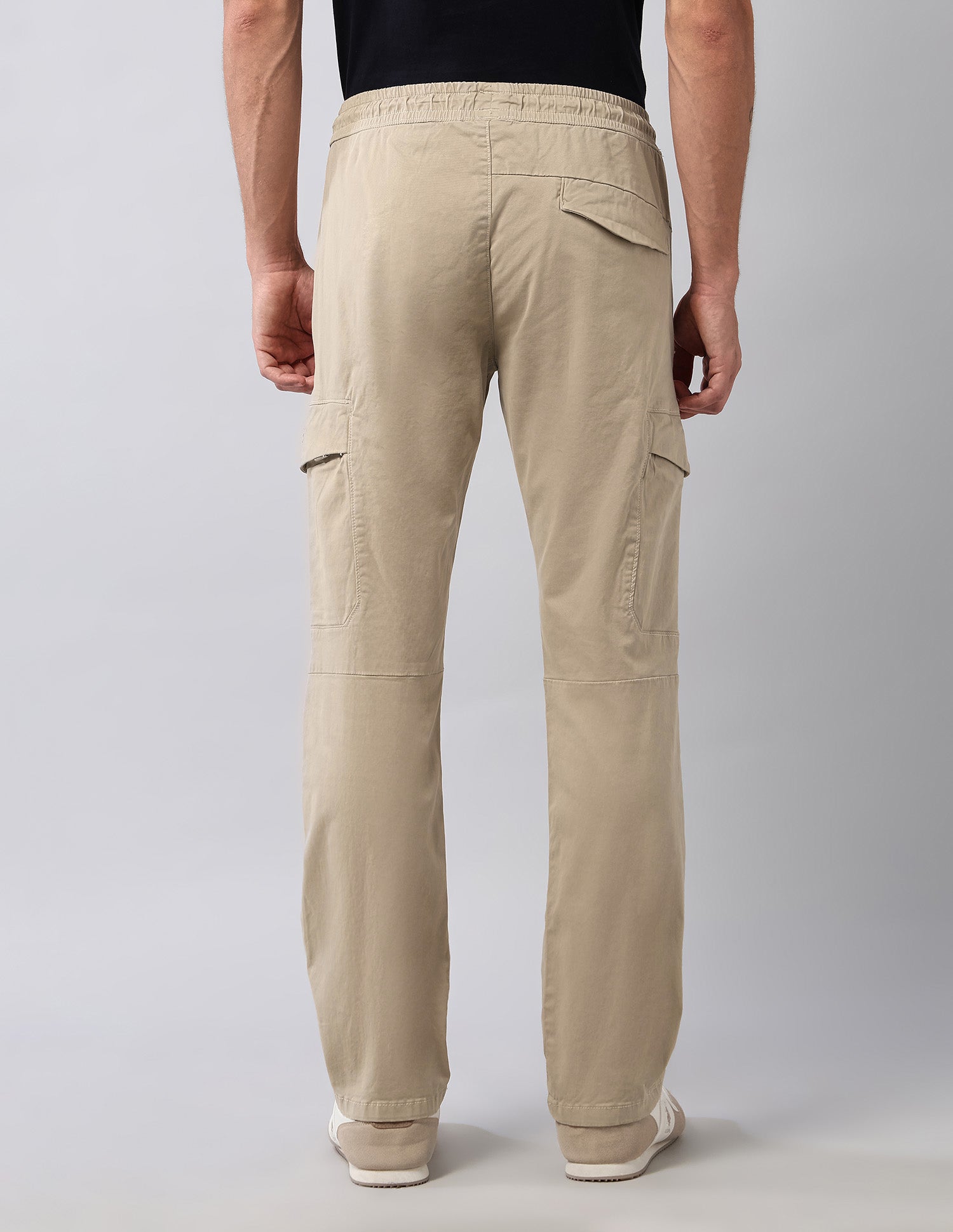 Solid Straight Fit Cargos Beige - U.S. Polo Assn. India | Large