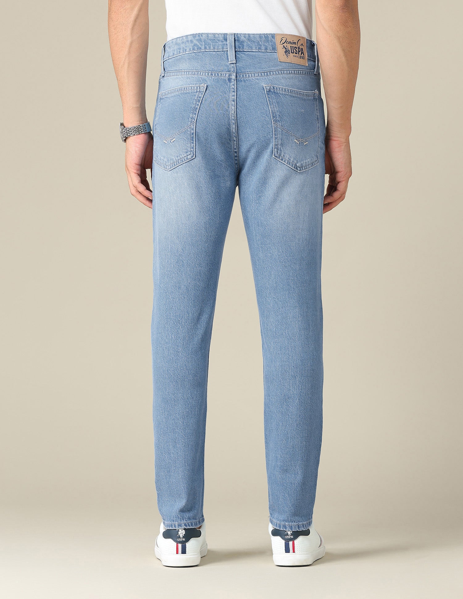 Cole Comfort Cropped Fit Blue Jeans Light Blue - U.S. POLO ASSN. | Large