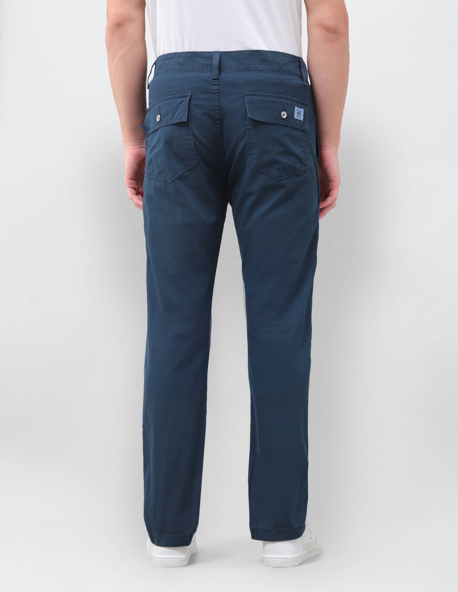 Harold Slim Straight Fit Mid Rise Trouser Navy - U.S. Polo Assn. India | Large