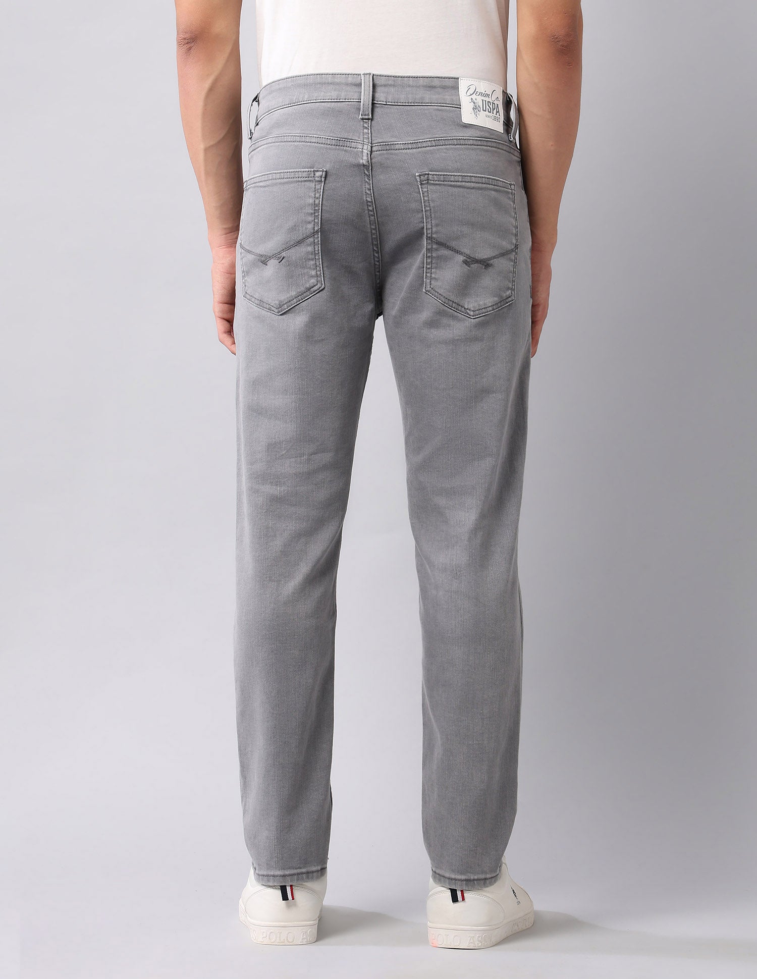 Cole Comfort Cropped Fit Grey Jeans Light Grey - U.S. Polo Assn. India | Large