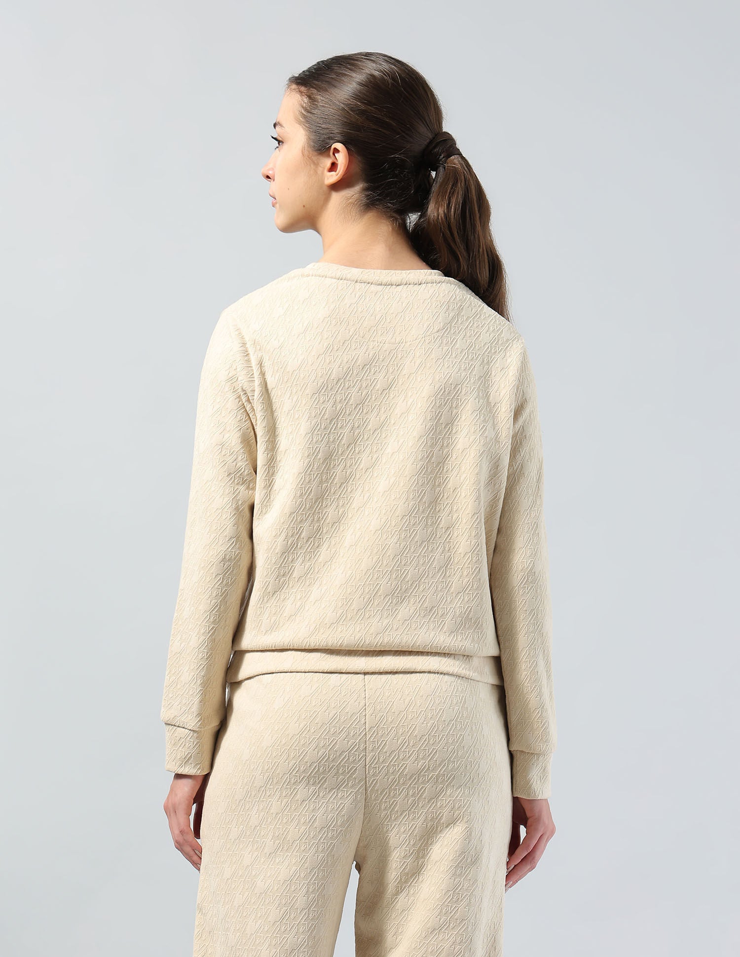 Textured Regular Fit Sweatshirt White - U.S. POLO ASSN. | Large