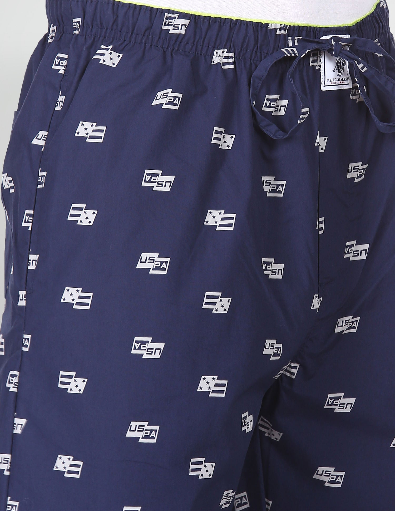 Printed Cotton IYAD Lounge Pants - Pack Of 1 Navy - U.S. POLO ASSN. | Large