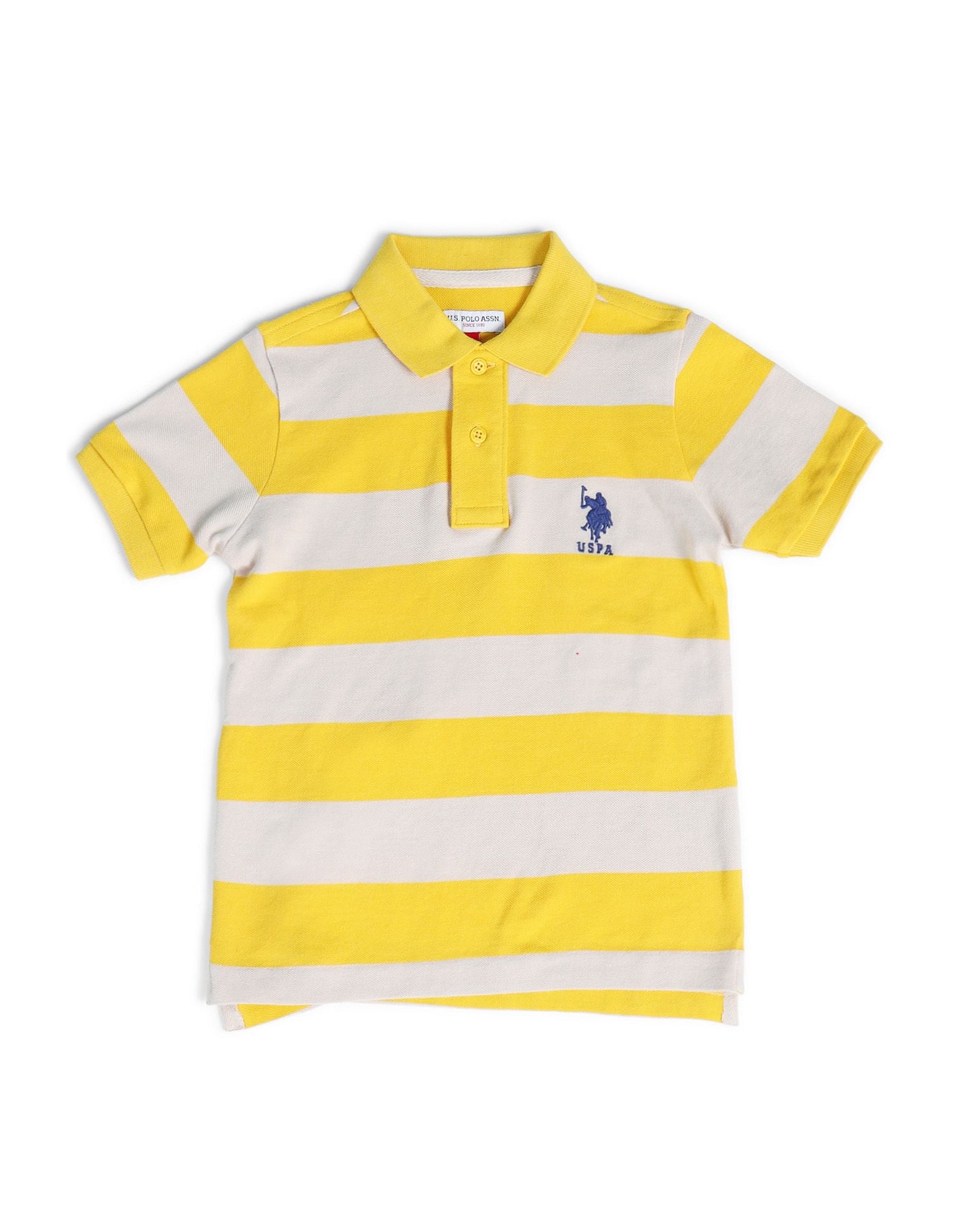 Boys Horizontal Stripes Polo Shirt Mustard - U.S. POLO ASSN. | Large