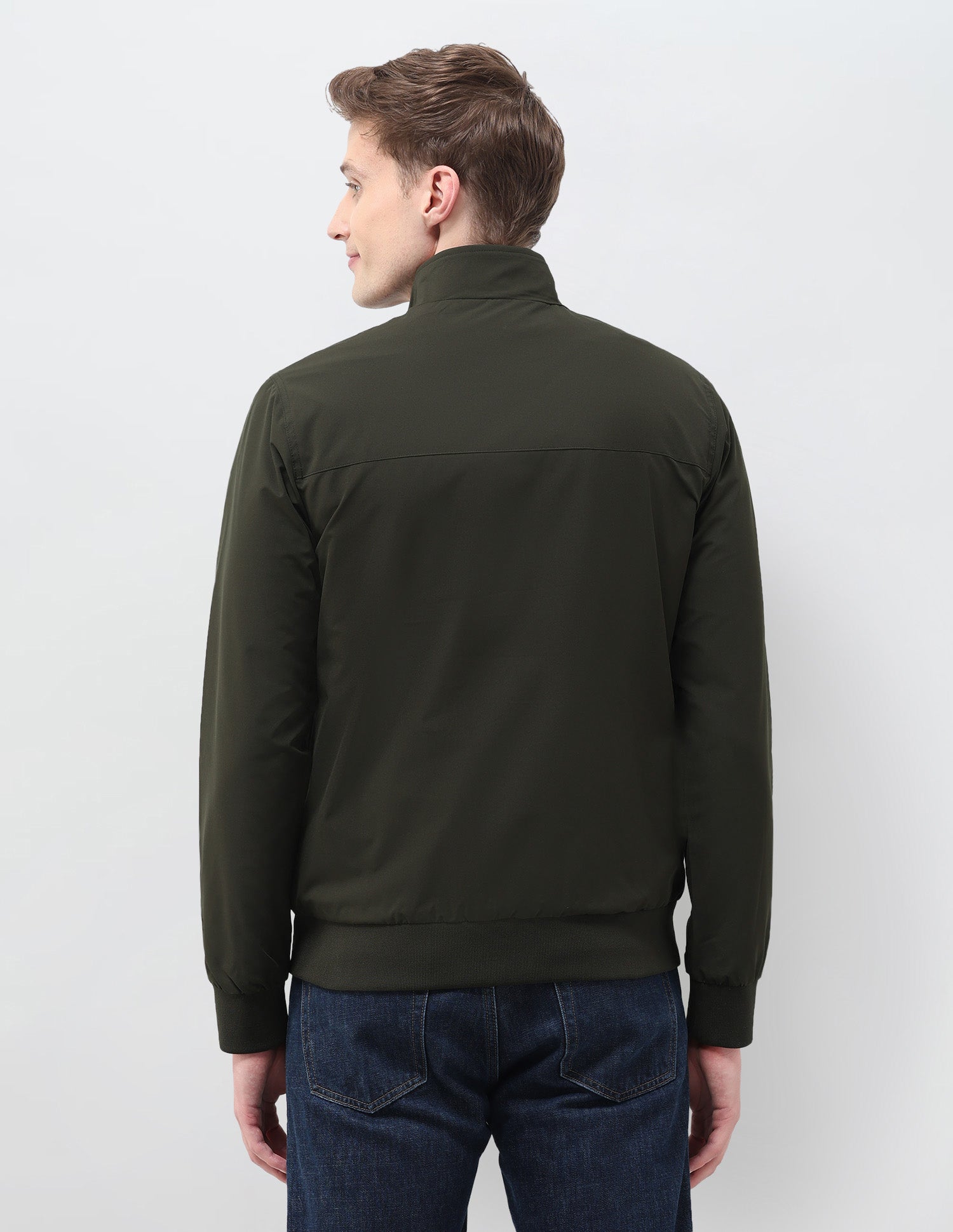 Regular Fit Solid Casual Jacket Dark Olive - U.S. Polo Assn. India | Large