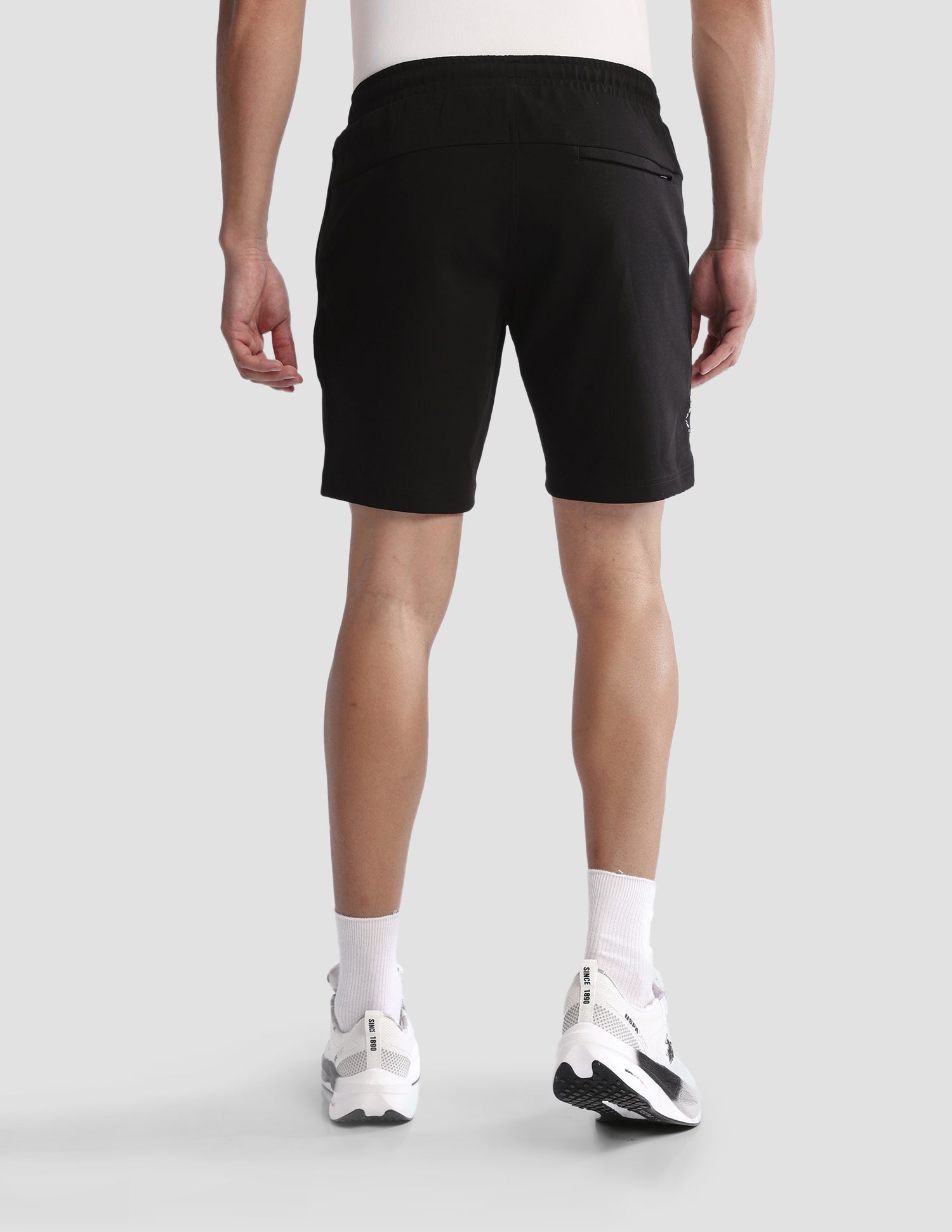 Solid Regular Fit Active Shorts Black - U.S. Polo Assn. India | Large