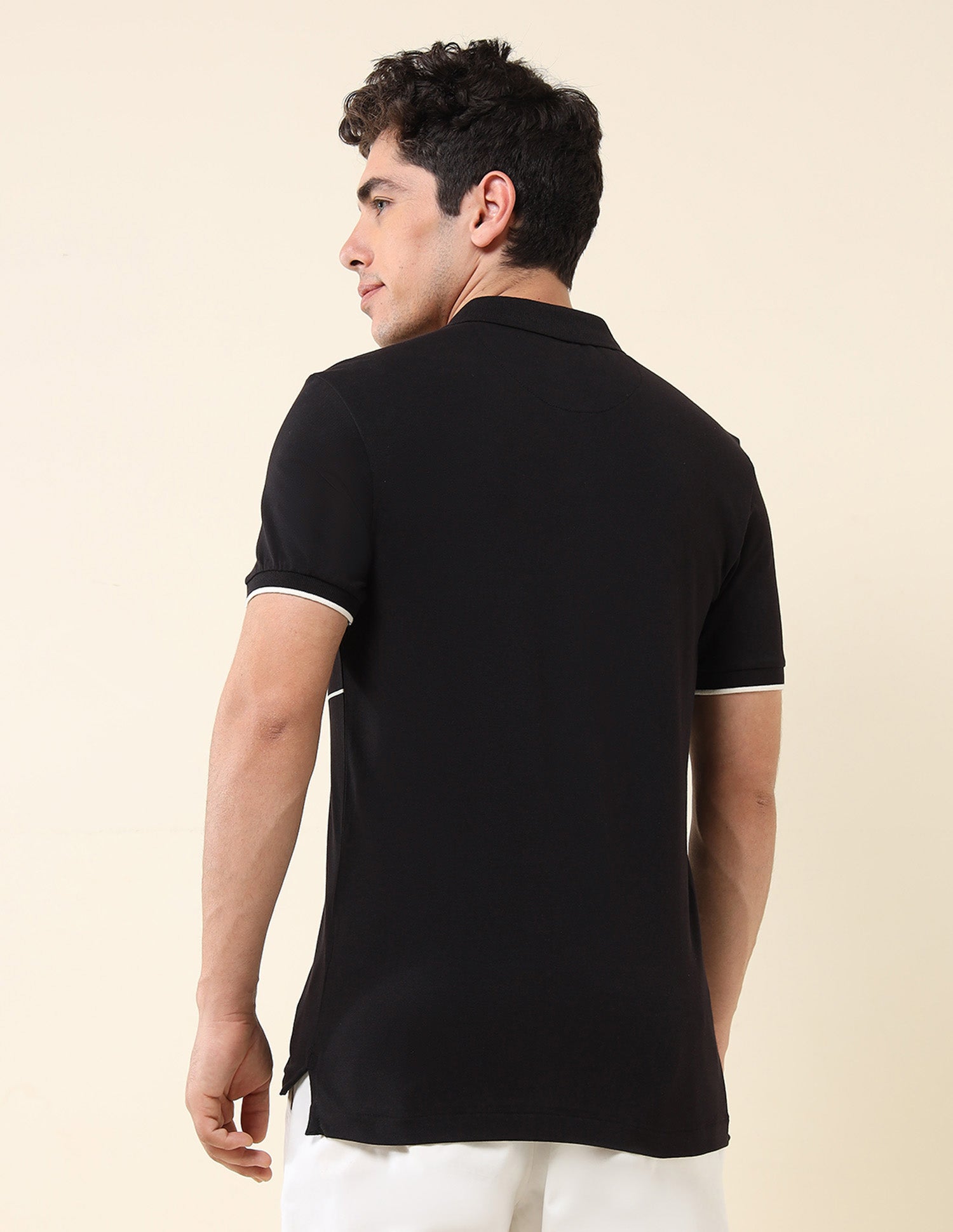 Brand Printed Slim Fit Classic Polo Shirt Black - U.S. Polo Assn. India | Large