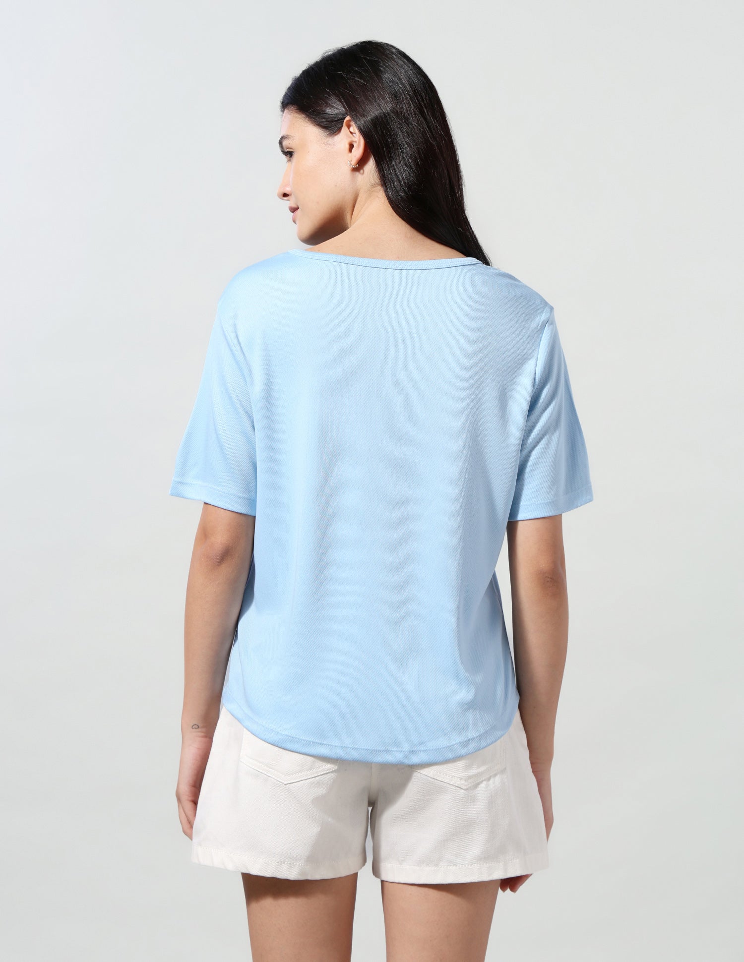 Solid Fitted T-Shirt Light Blue - U.S. Polo Assn. India | Large