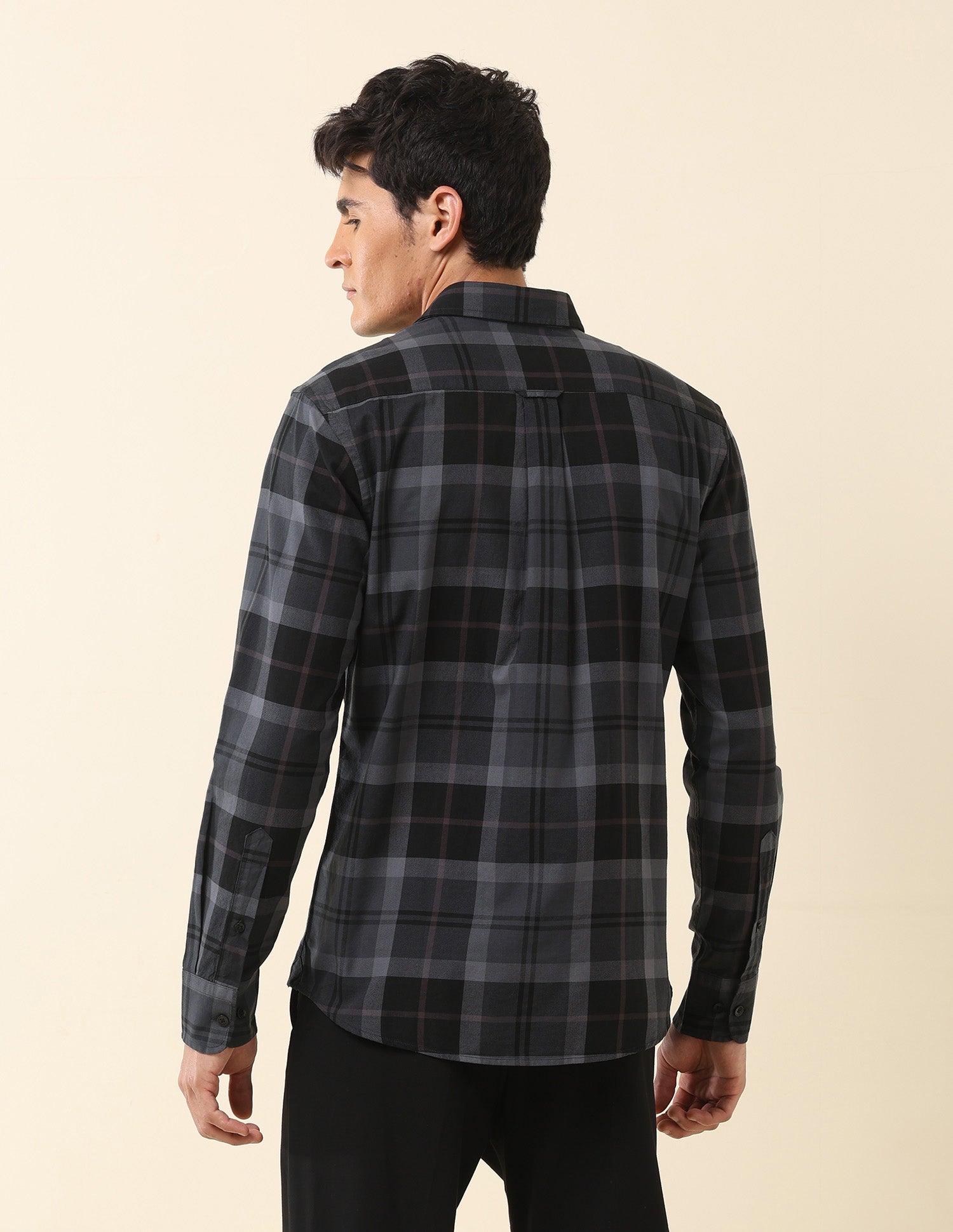 Tartan Checked Pure Cotton Shirt Dark Grey - U.S. Polo Assn. India | Large