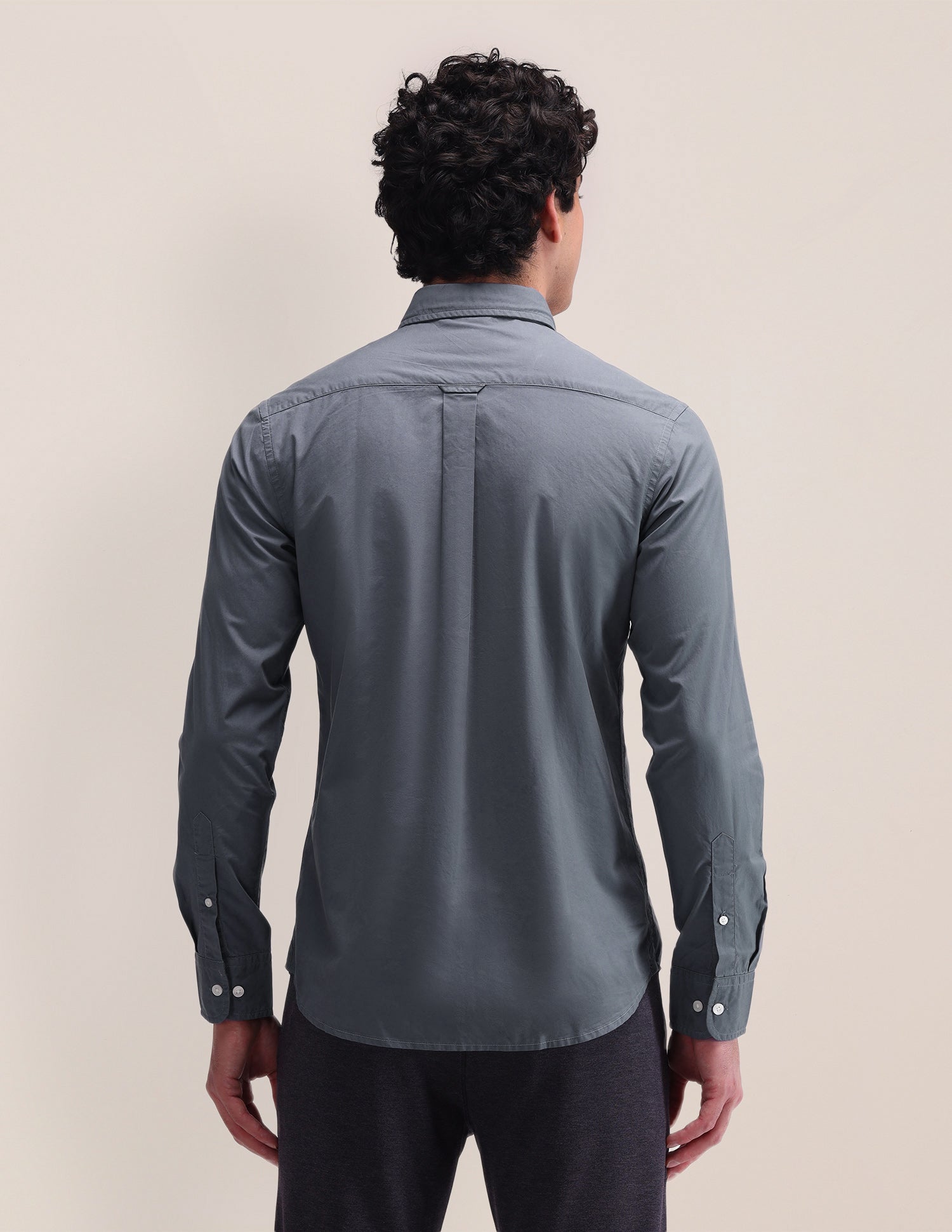 Slim Fit Solid Shirt Grey - U.S. Polo Assn. India | Large